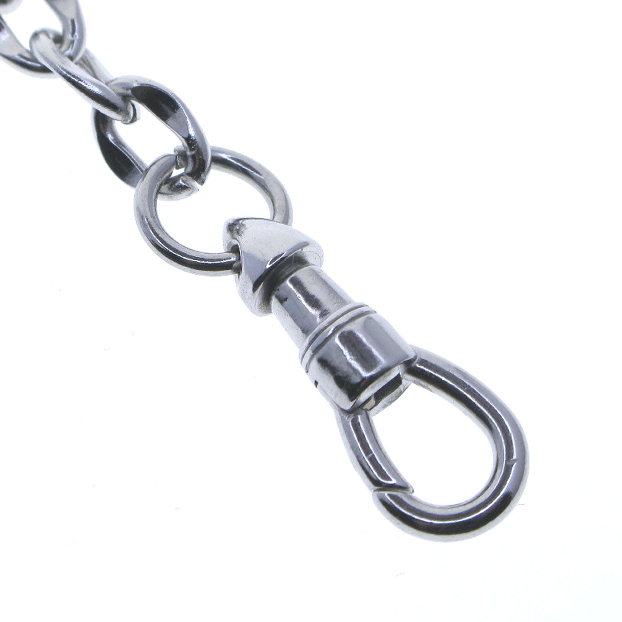 Stainless Steel Pocket Watch Chain with Steel Cuban Link Chain and Swivel Lobster Clasp FCS88