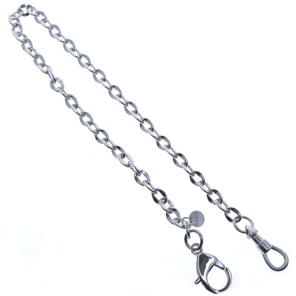 Stainless Steel Pocket Watch Chain with Steel Cable Chain &  Steel Lobster Clasp FCS67