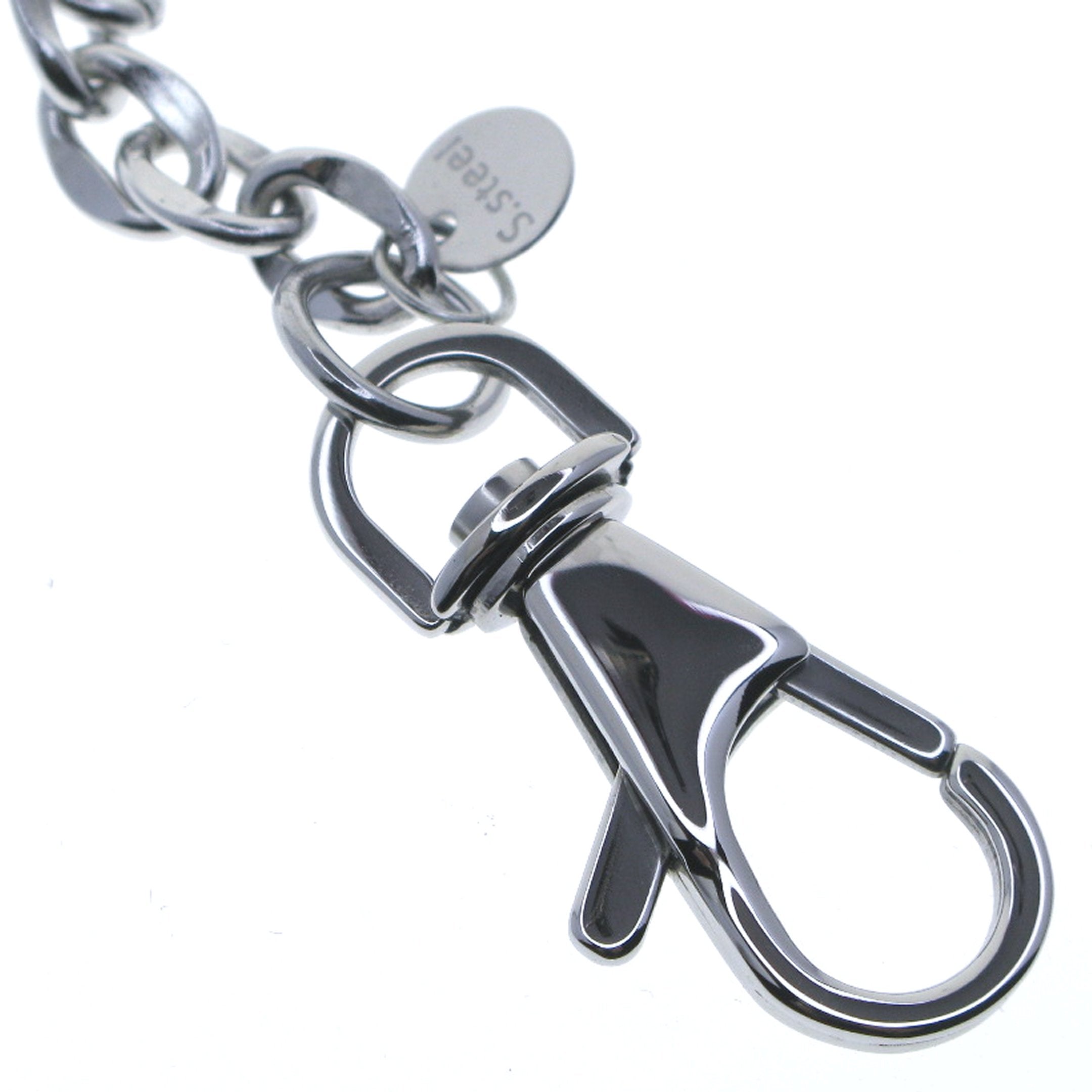 watchvshop Stainless Steel Pocket Watch Chain Albert Chain with Steel Cable Chain, Steel Albert Swivel Clasp, Steel Swivel Lobster Clasp FCS68