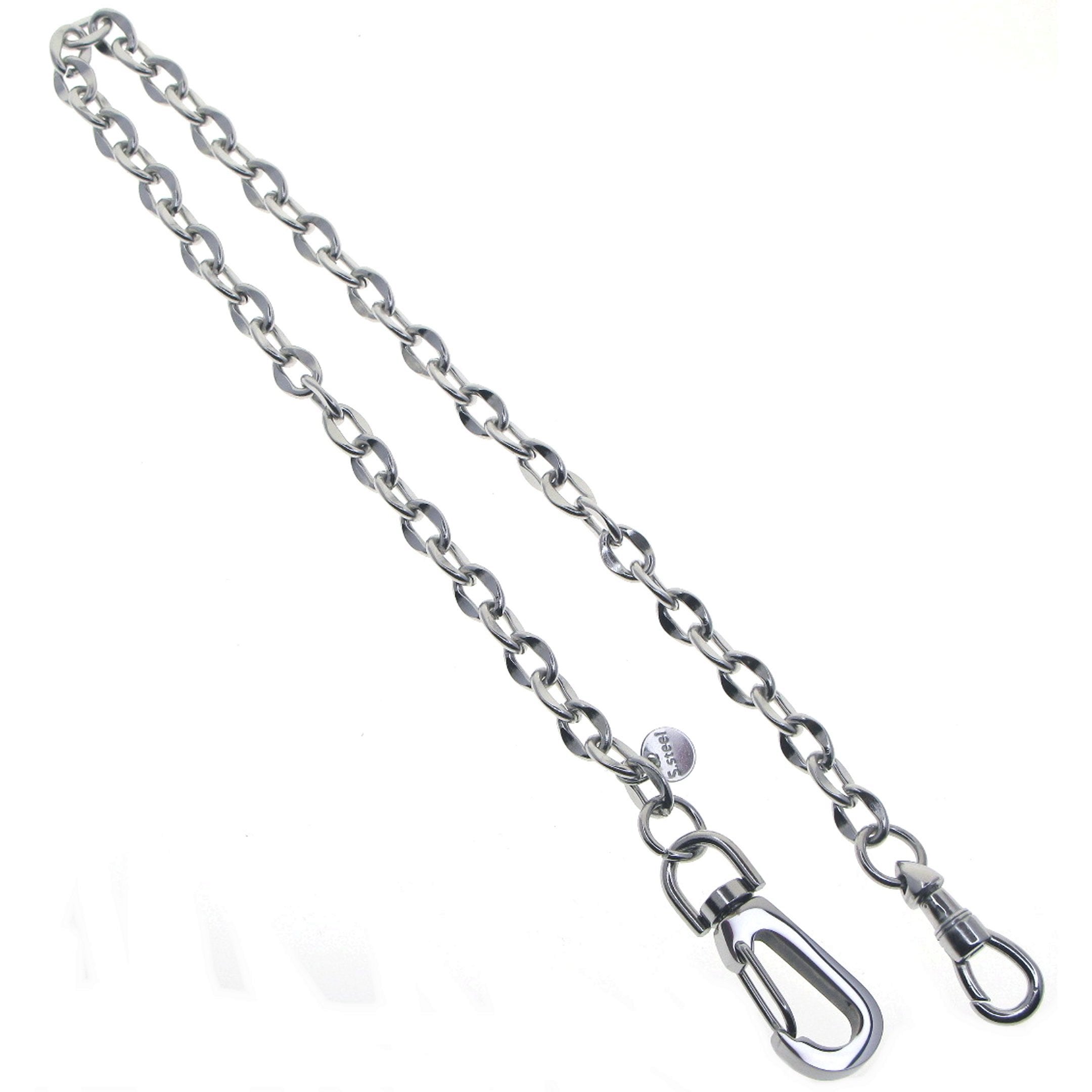 Stainless Steel Pocket Watch Chain with Cable Chain and Albert Swivel Clasp FCS69