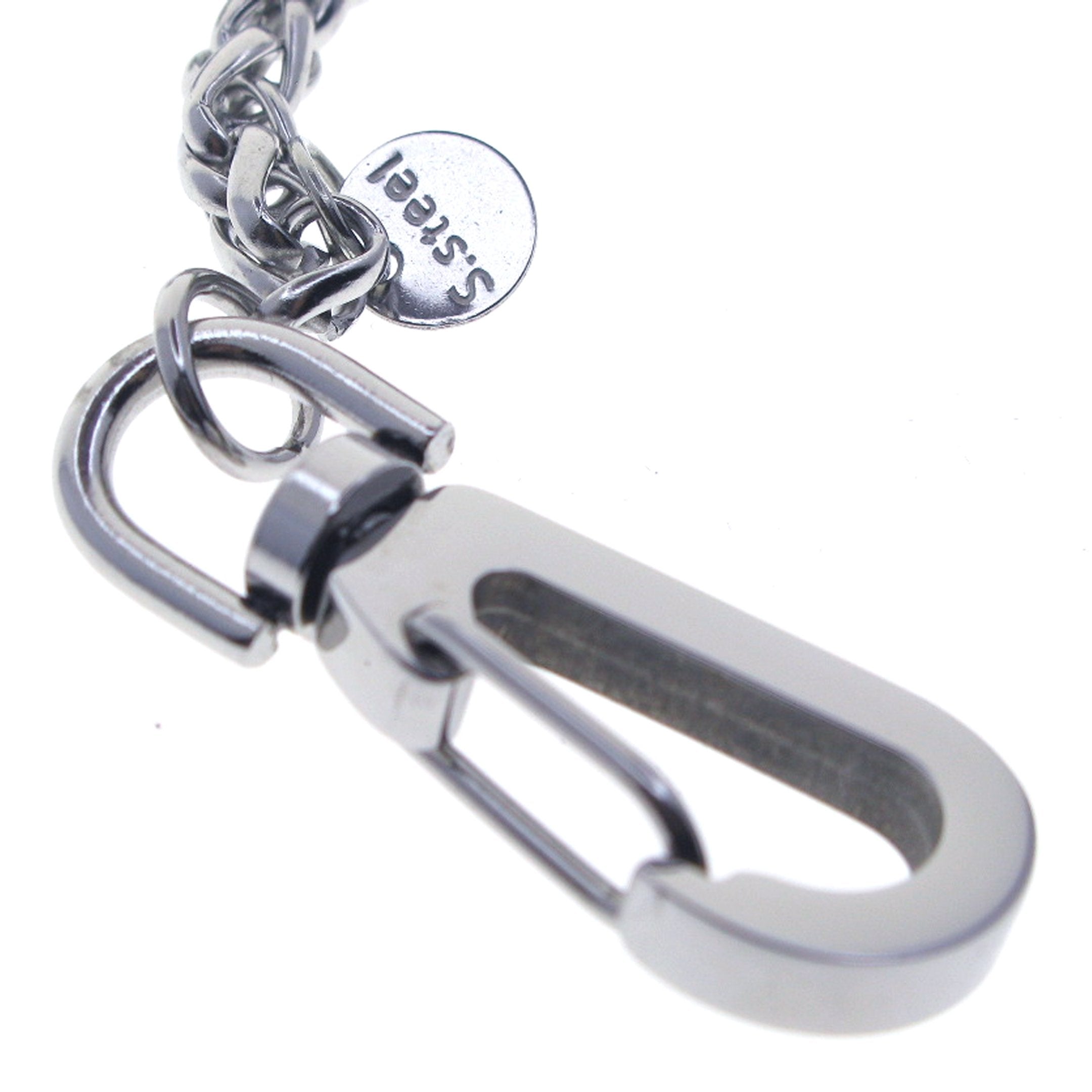 watchvshop Stainless Steel Pocket Watch Chain Albert Chain with Steel Spiga Wheat Chain, Steel Albert Swivel Clasp, Steel Big Swivel Clasp FCS70