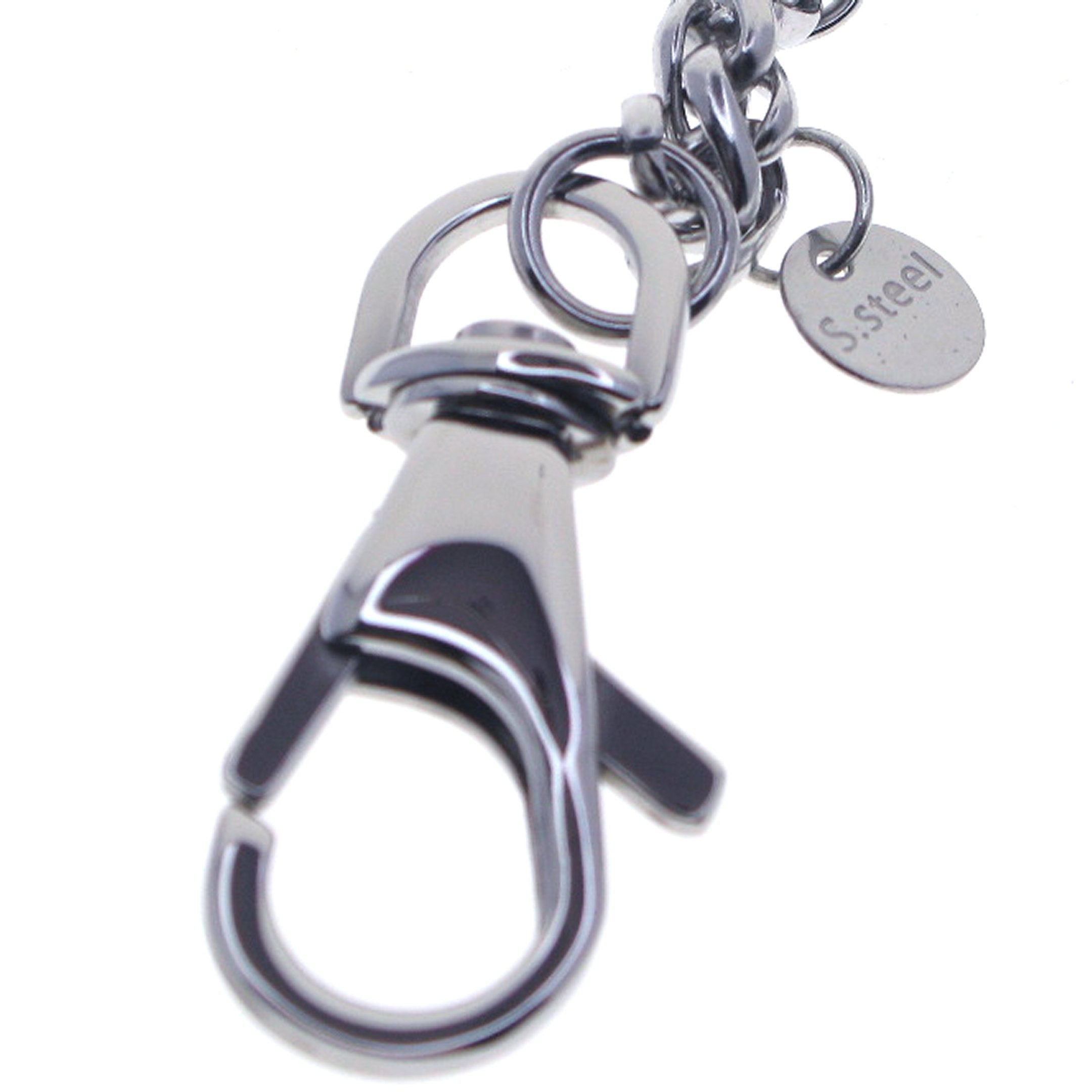 watchvshop Stainless Steel Pocket Watch Chain Albert Chain with Steel Spiga Wheat Chain, Steel Albert Swivel Clasp, Steel Swivel Lobster Clasp FCS72