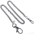 watchvshop Stainless Steel Pocket Watch Chain Albert Chain with Steel Spiga Wheat Chain, Steel Albert Swivel Clasp, Steel Swivel Lobster Clasp FCS72