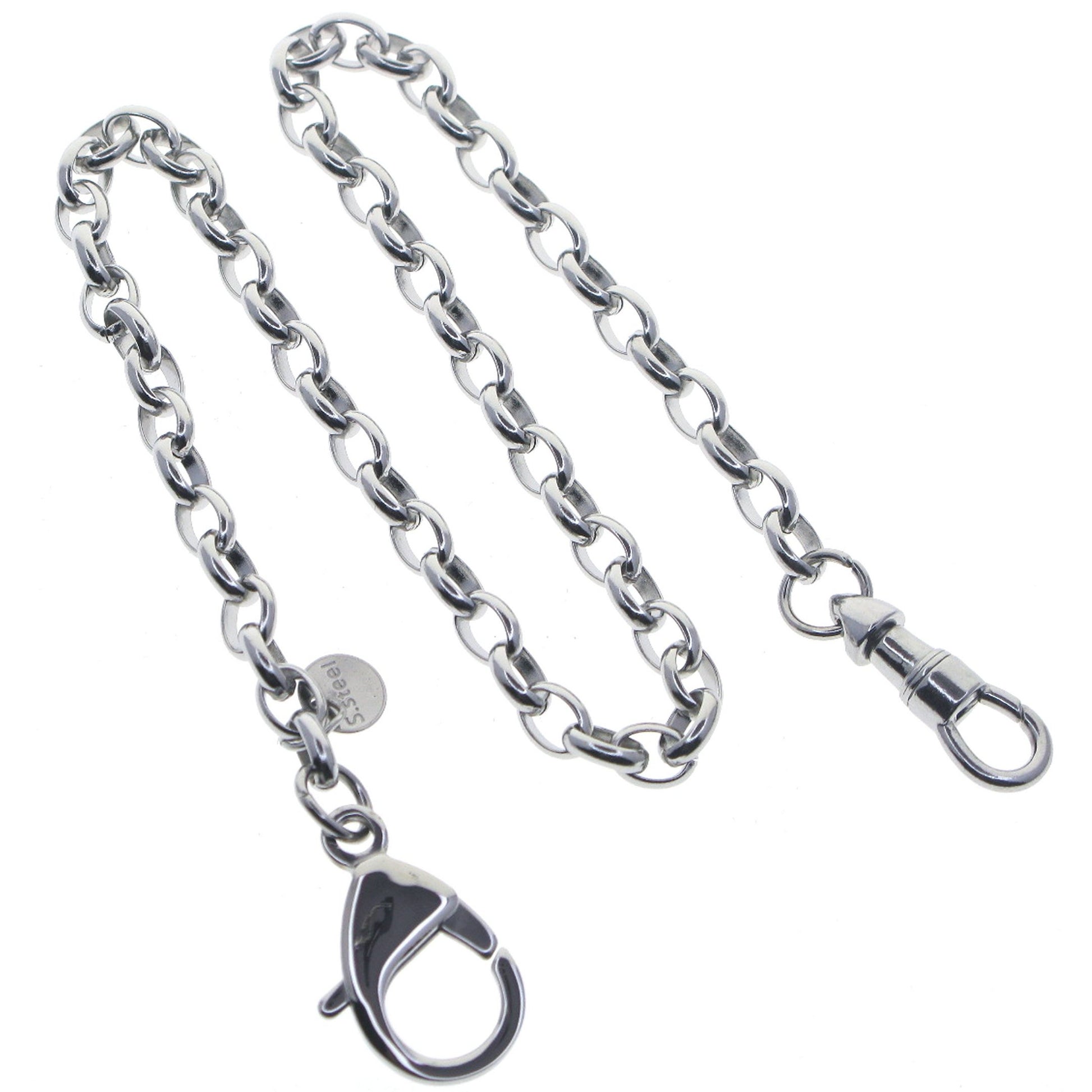 Stainless Steel Pocket Watch Chain Albert Chain with Steel Cable Belcher Chain FCS75