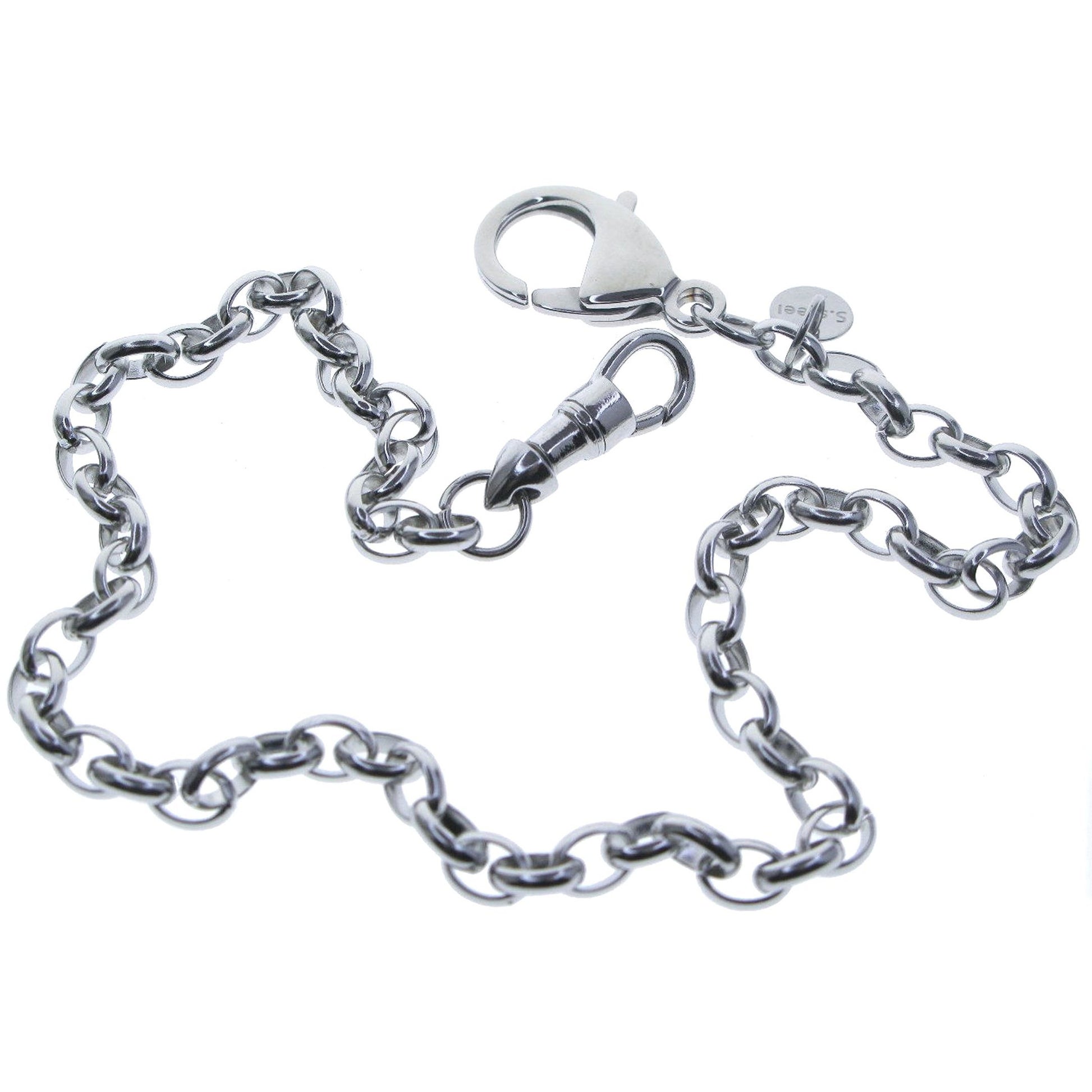 Stainless Steel Pocket Watch Chain Albert Chain with Steel Cable Belcher Chain FCS75