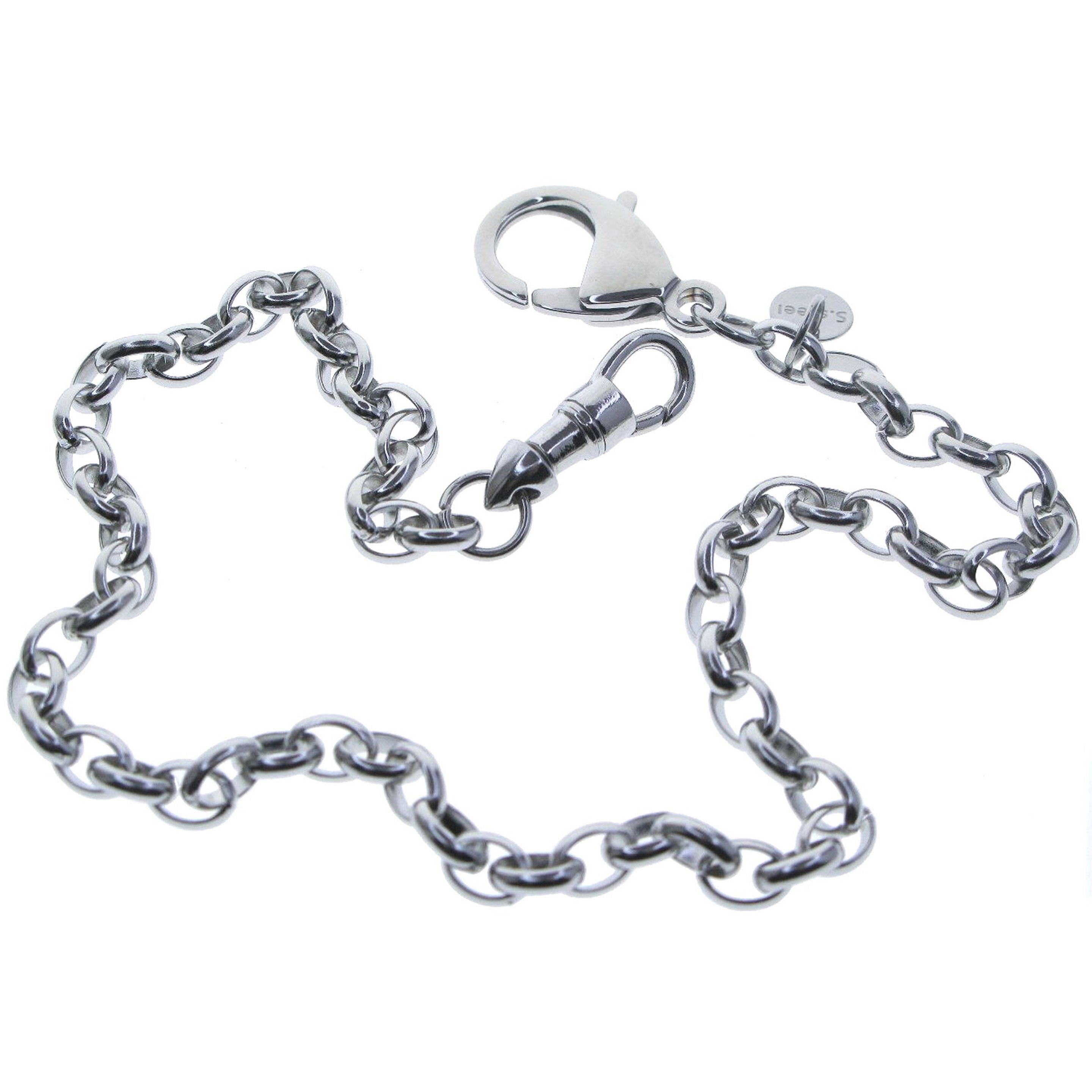 Stainless Steel Pocket Watch Chain with Cable Belcher Chain & Lobster Clasp FCS75