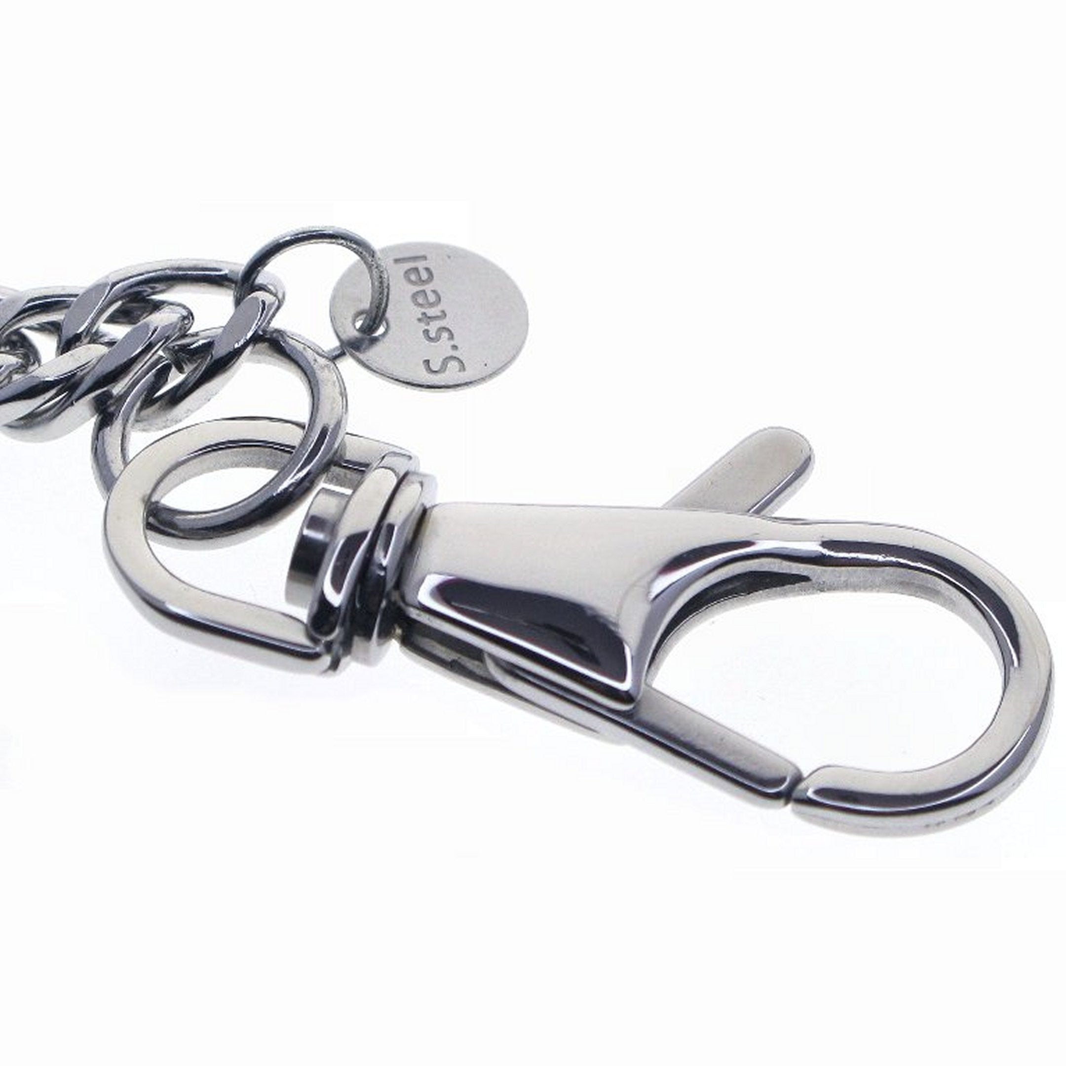 Stainless Steel Pocket Watch Chain with Steel Double Cuban Link Chain and Steel Swivel Lobster Clasp FCS80