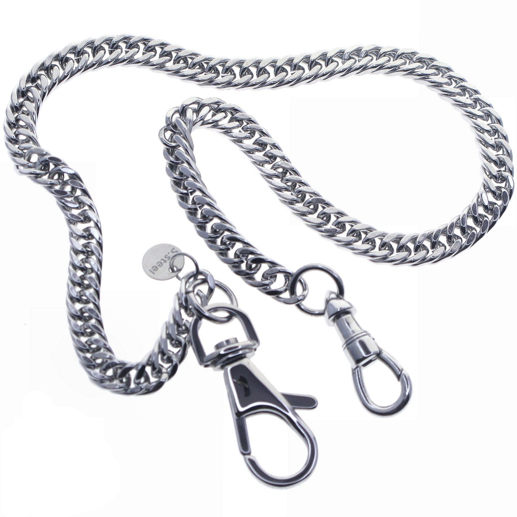 Steel Double Cuban Link Chain with Swivel Lobster Clasp