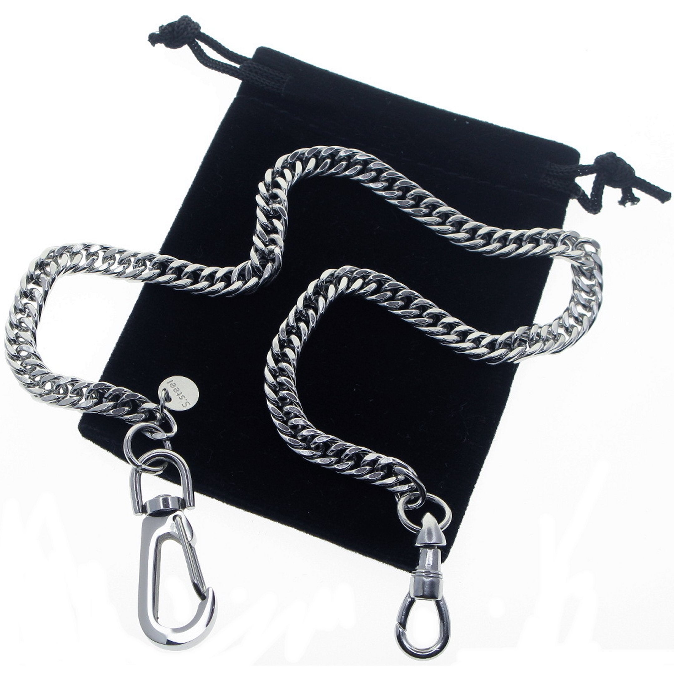 Stainless Steel Pocket Watch Chain with Steel Big Swivel Clasp FCS81
