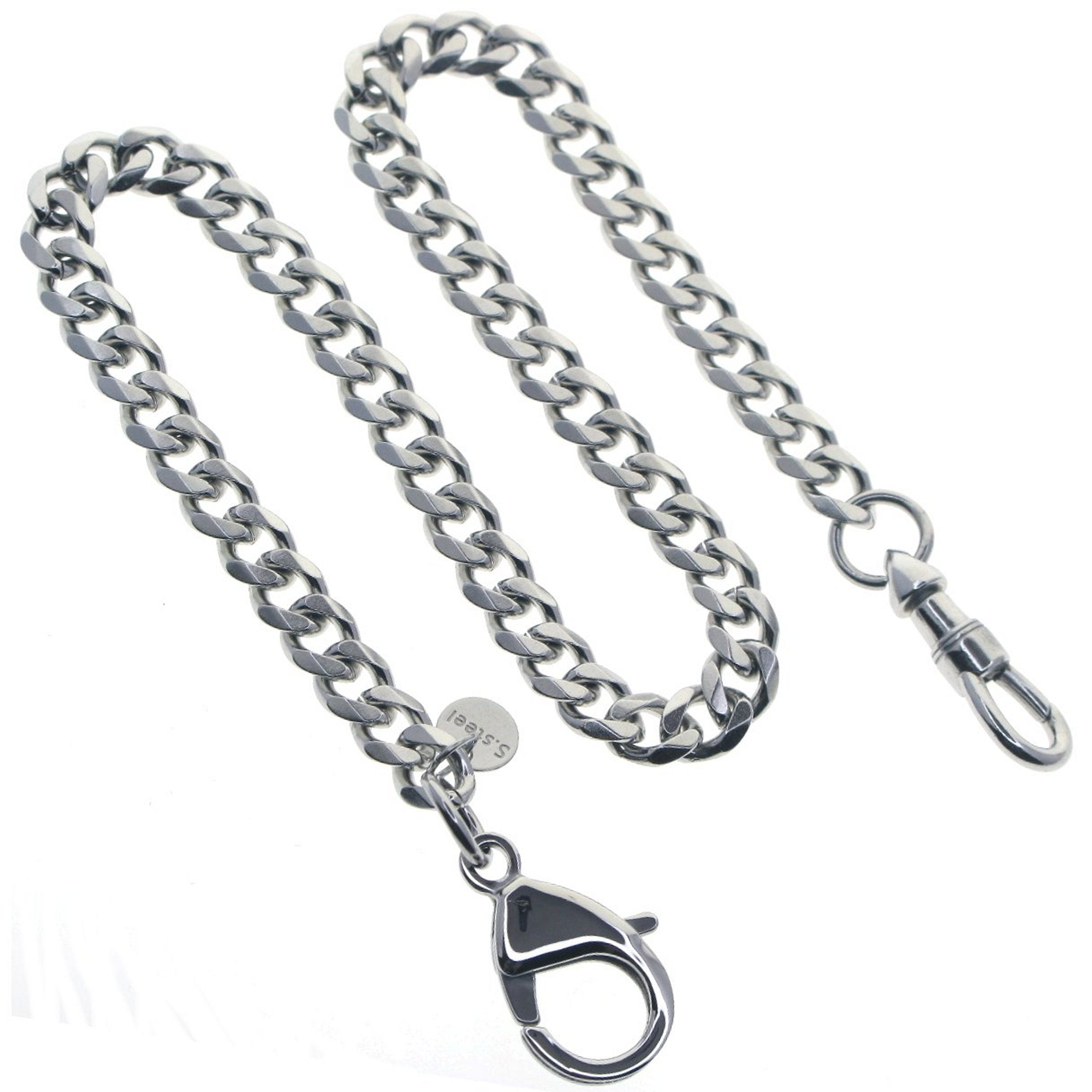 Steel Pocket Watch Chain with Lobster Clasp