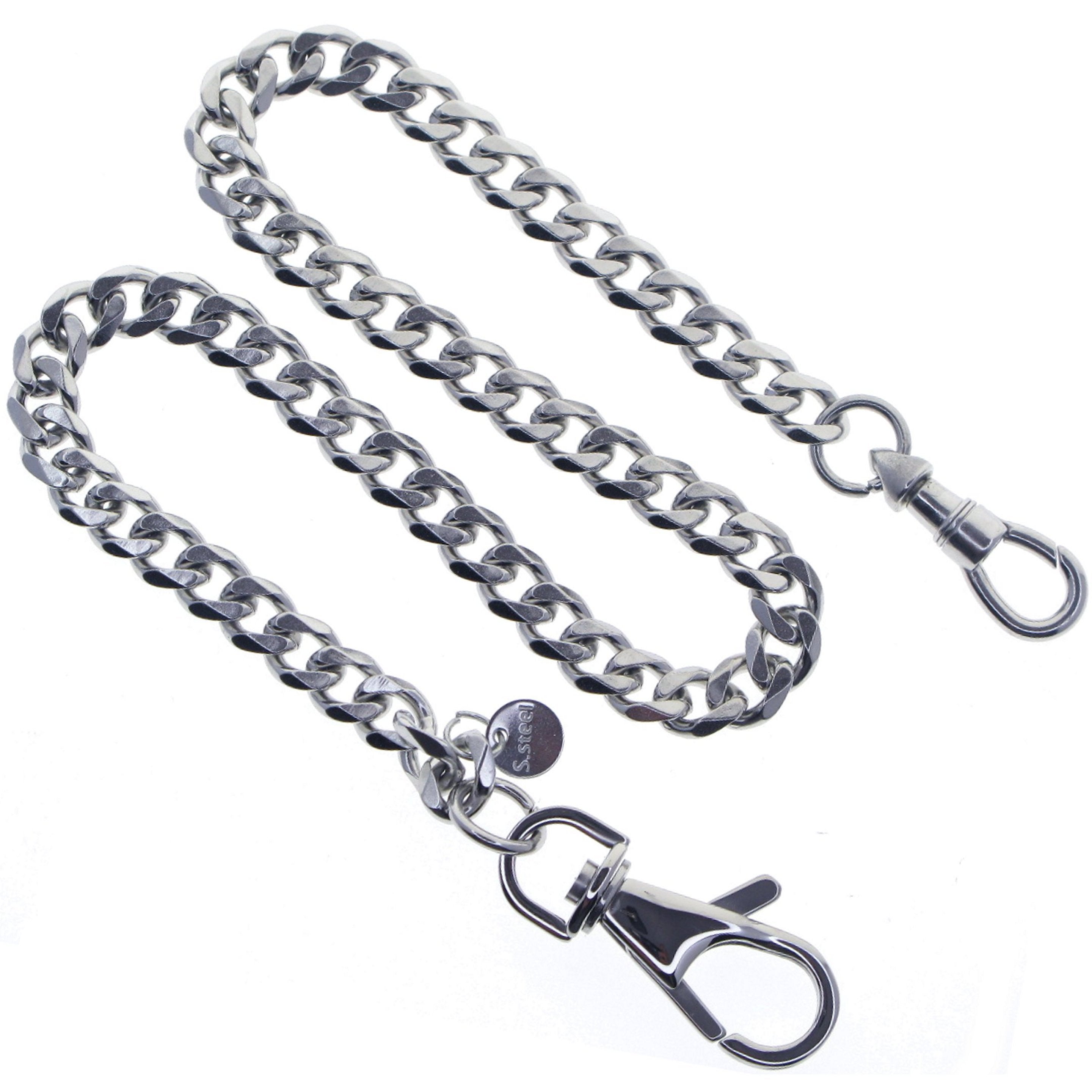 Steel Pocket Wsatch Chain with Swivel Lobster Clasp
