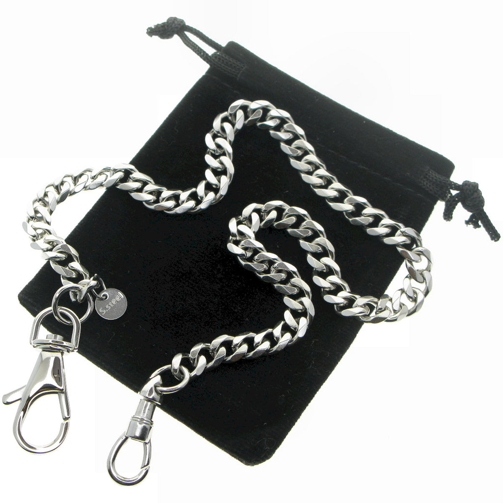 Stainless Steel Pocket Watch Chain with Steel Swivel Lobster Clasp FCS84