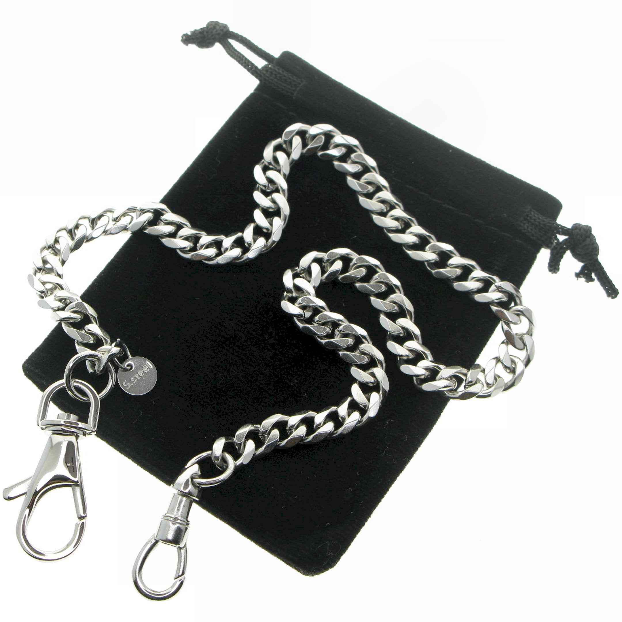 Stainless Steel Pocket Watch Chain with Steel Swivel Lobster Clasp FCS84
