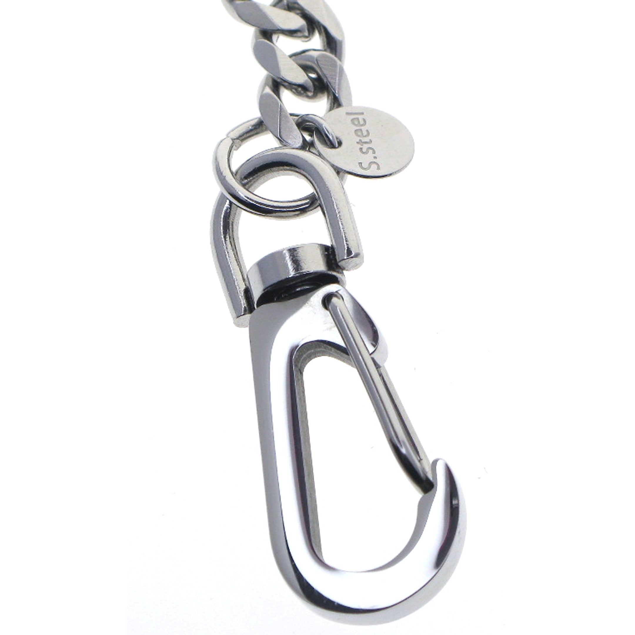 Stainless Steel Pocket Watch Chain with Steel Heavy Cuban Chain & Big Swivel Clasp FCS85