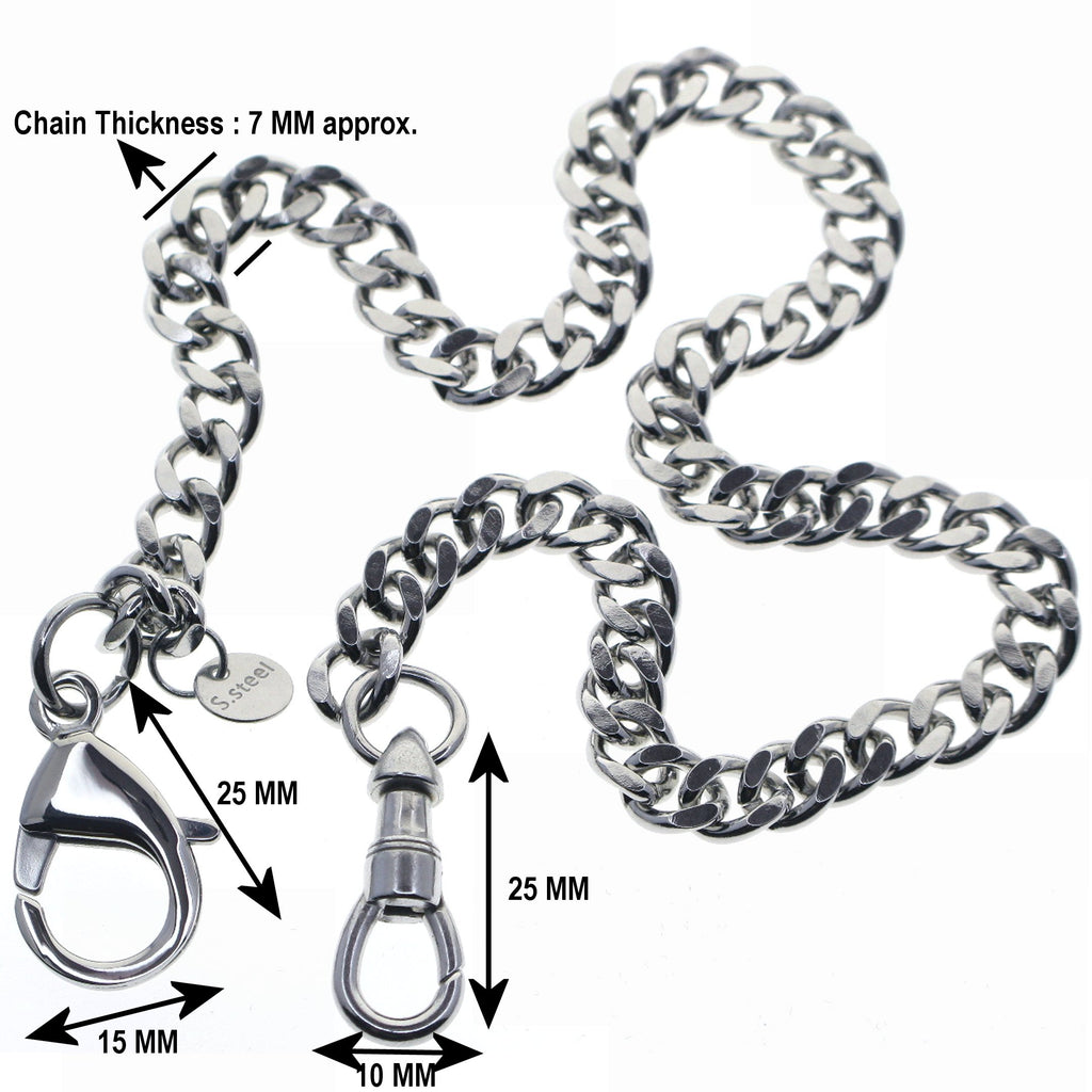 Stainless Steel Pocket Watch Chains with Lobster Claw Clasp FCS87