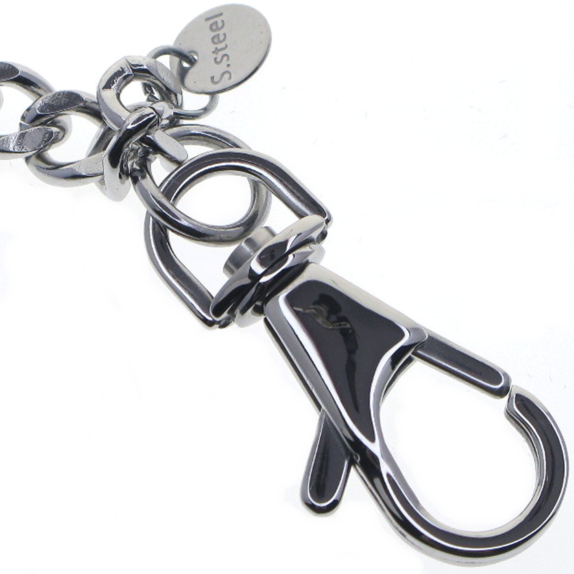 watchvshop Stainless Steel Pocket Watch Chain Albert Chain with Steel Cuban Link Chain, Steel Albert Swivel Clasp, Steel Swivel Lobster Clasp FCS88