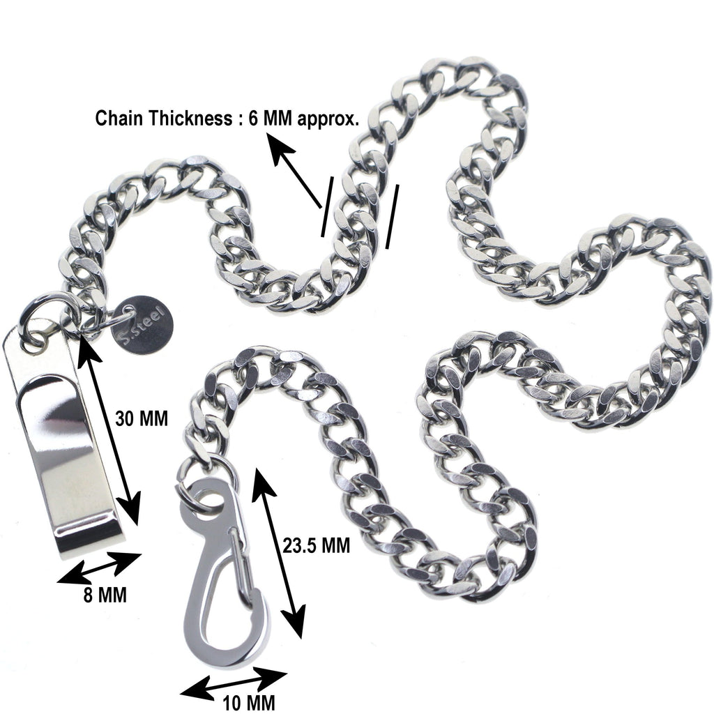 Stainless Steel Pocket Watch Chain with Belt Clip FCS90