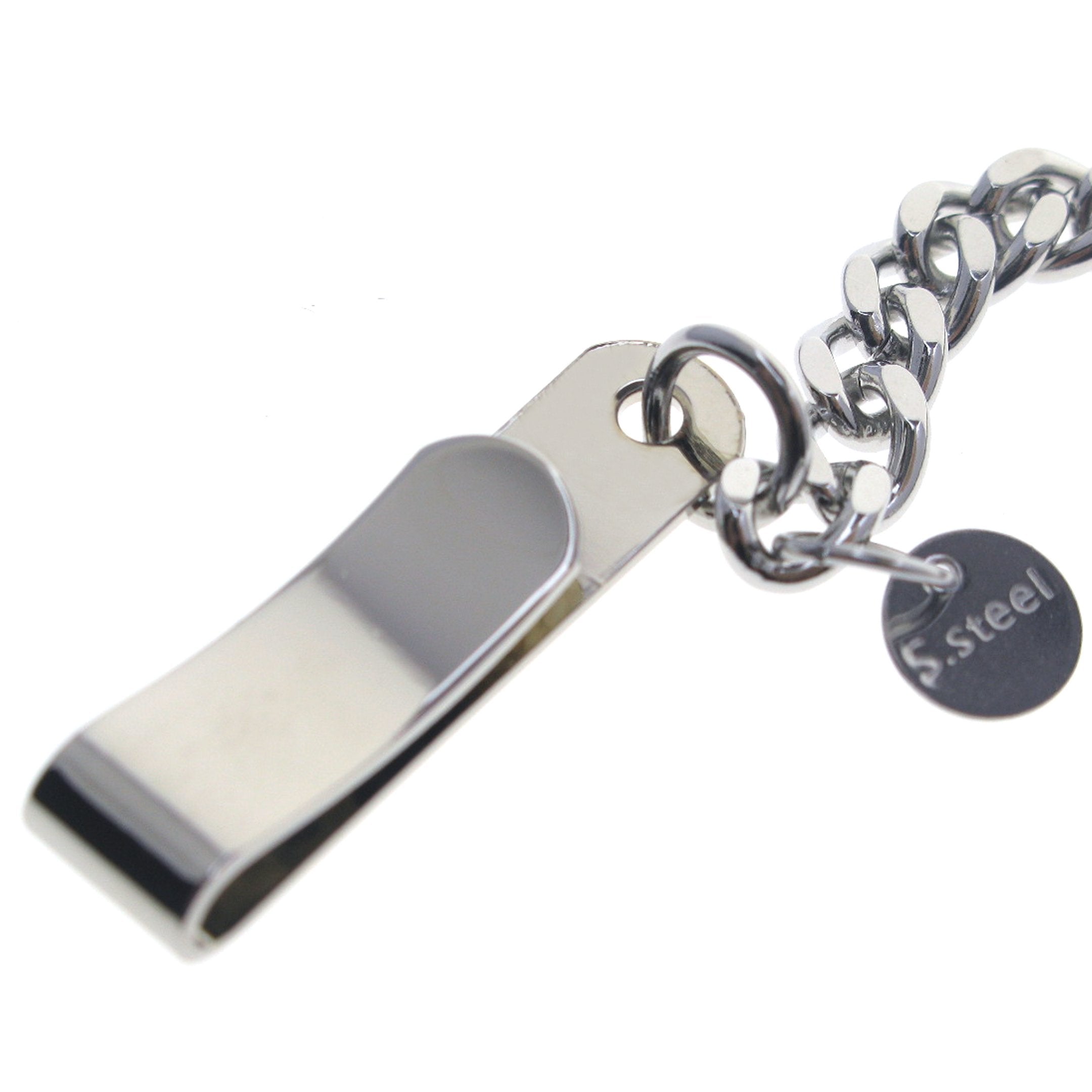 Stainless Steel Pocket Watch Chain with Belt Clip FCS90