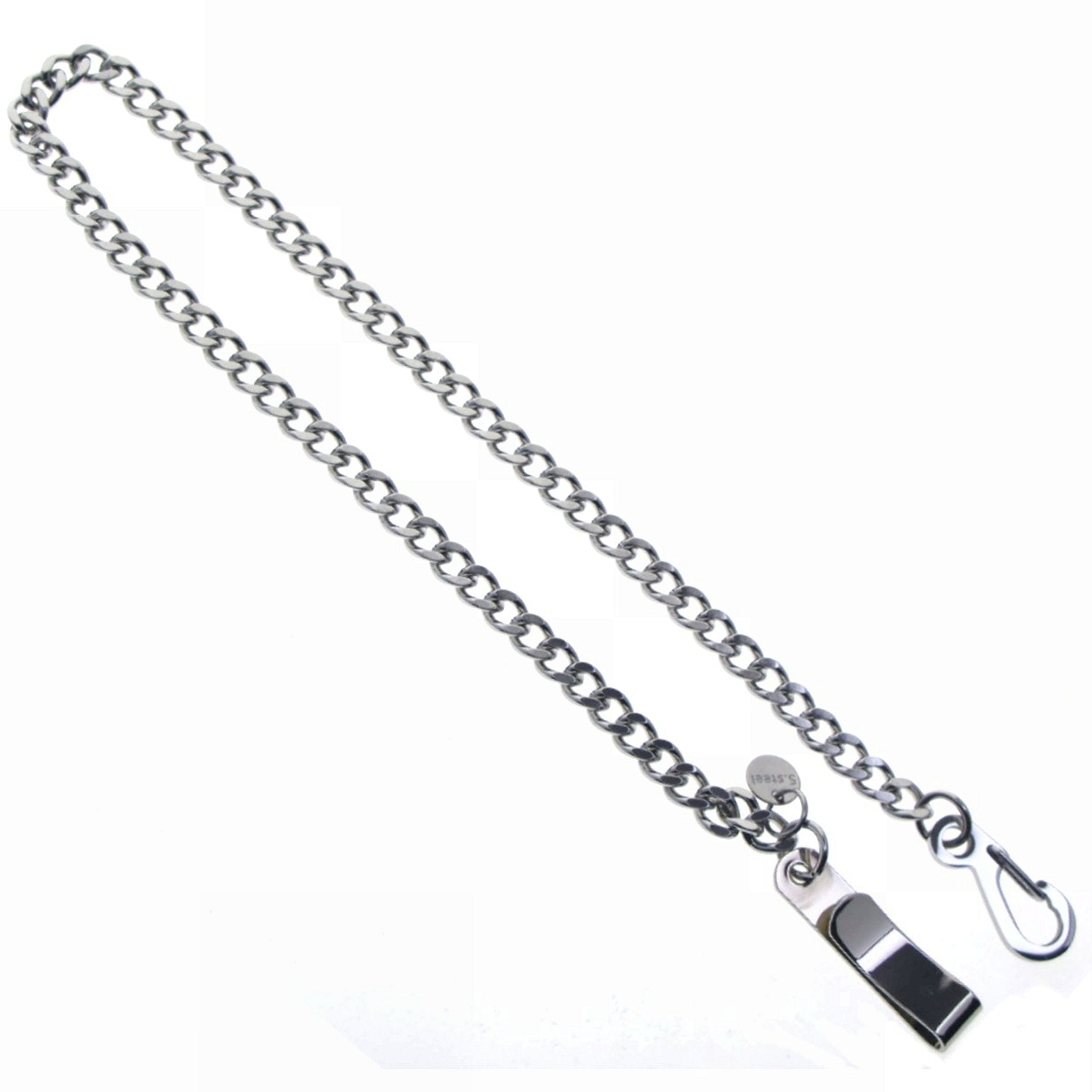 Stainless Steel Pocket Watch Chain with Belt Clip FCS90
