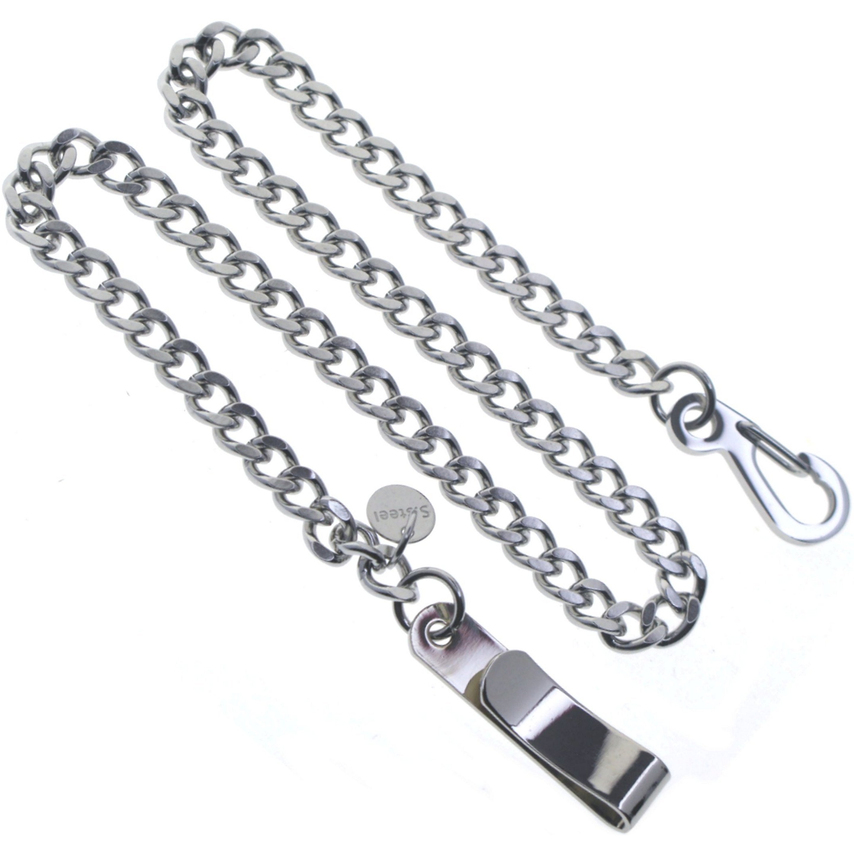 Stainless Steel Pocket Watch Chain with Belt Clip