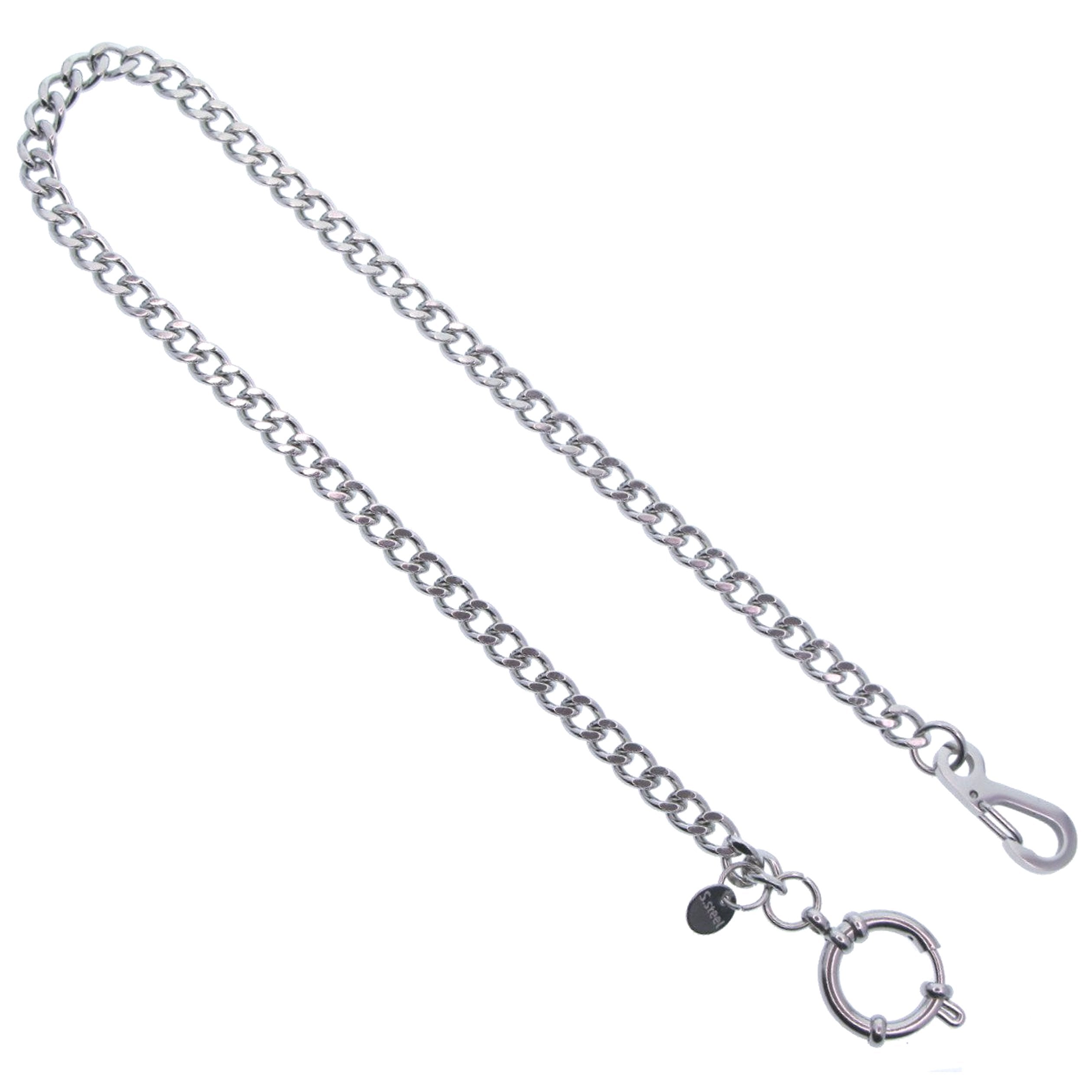 Stainless Steel Pocket Watch Chain with Steel Spring Clasp FCS91