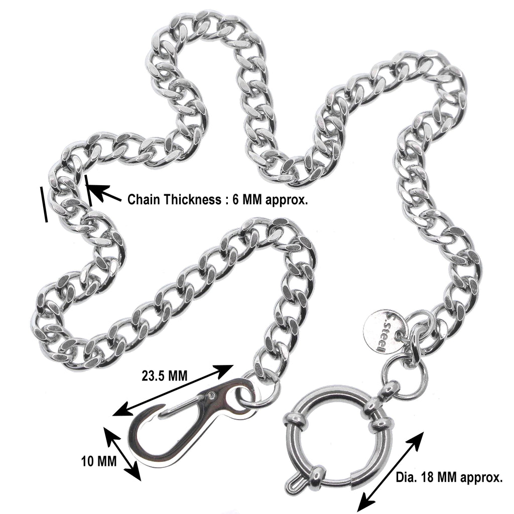 Stainless Steel Pocket Watch Chain with Steel Spring Clasp FCS91