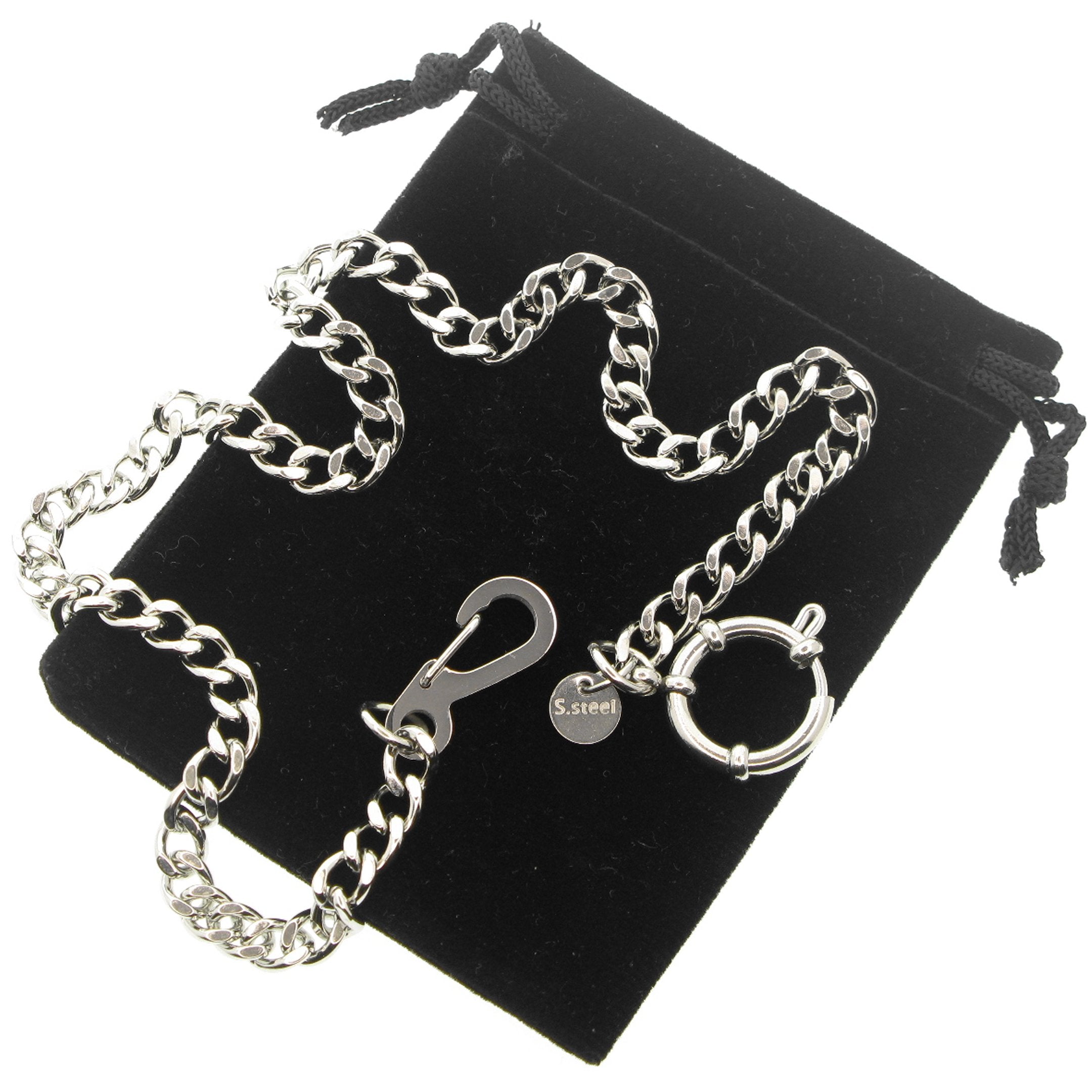 Stainless Steel Pocket Watch Chain with Steel Spring Clasp FCS91
