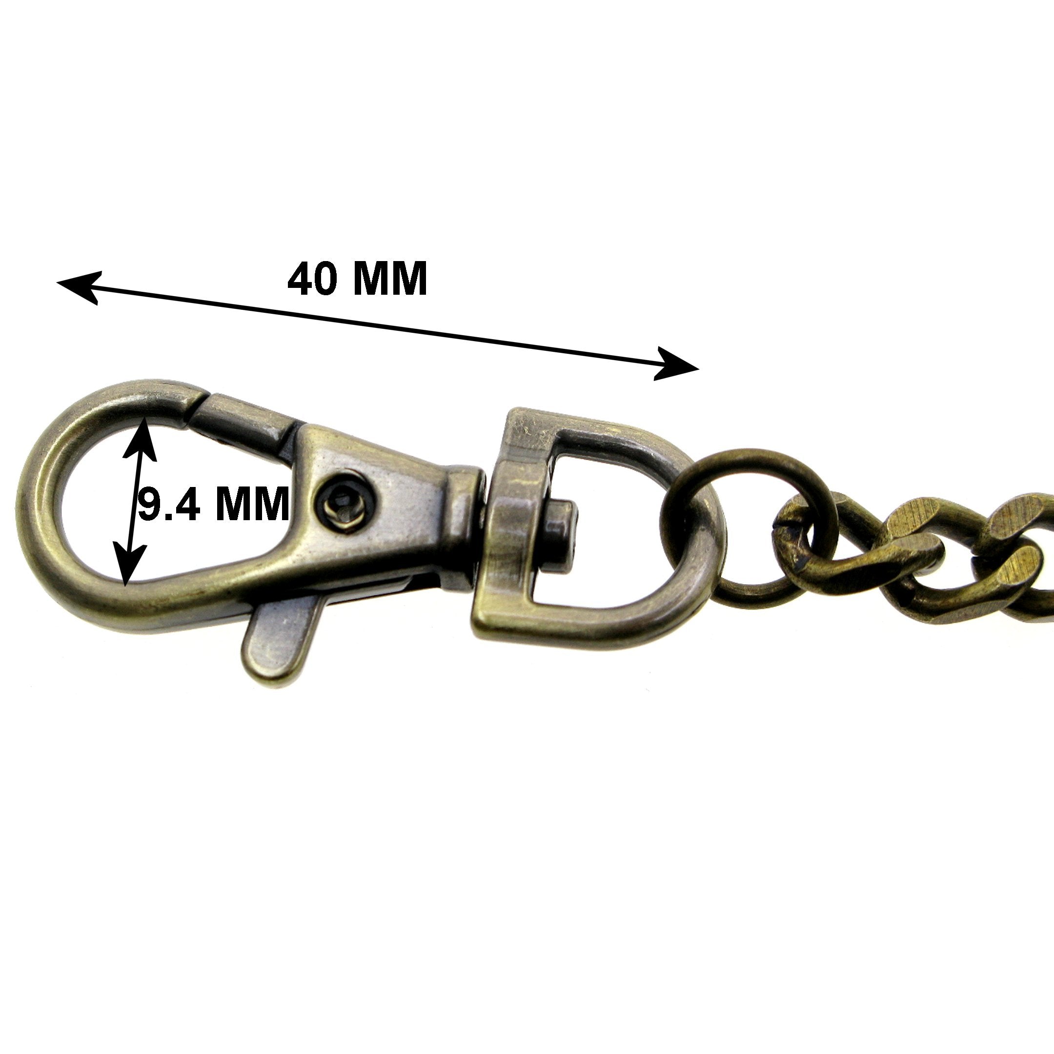 watchvshop Pocket Watch Chain Albert Chain Bronze Color Heavy 7 MM Thick Cuban Curb Link Chain with Swivel Lobster Clasp FC65