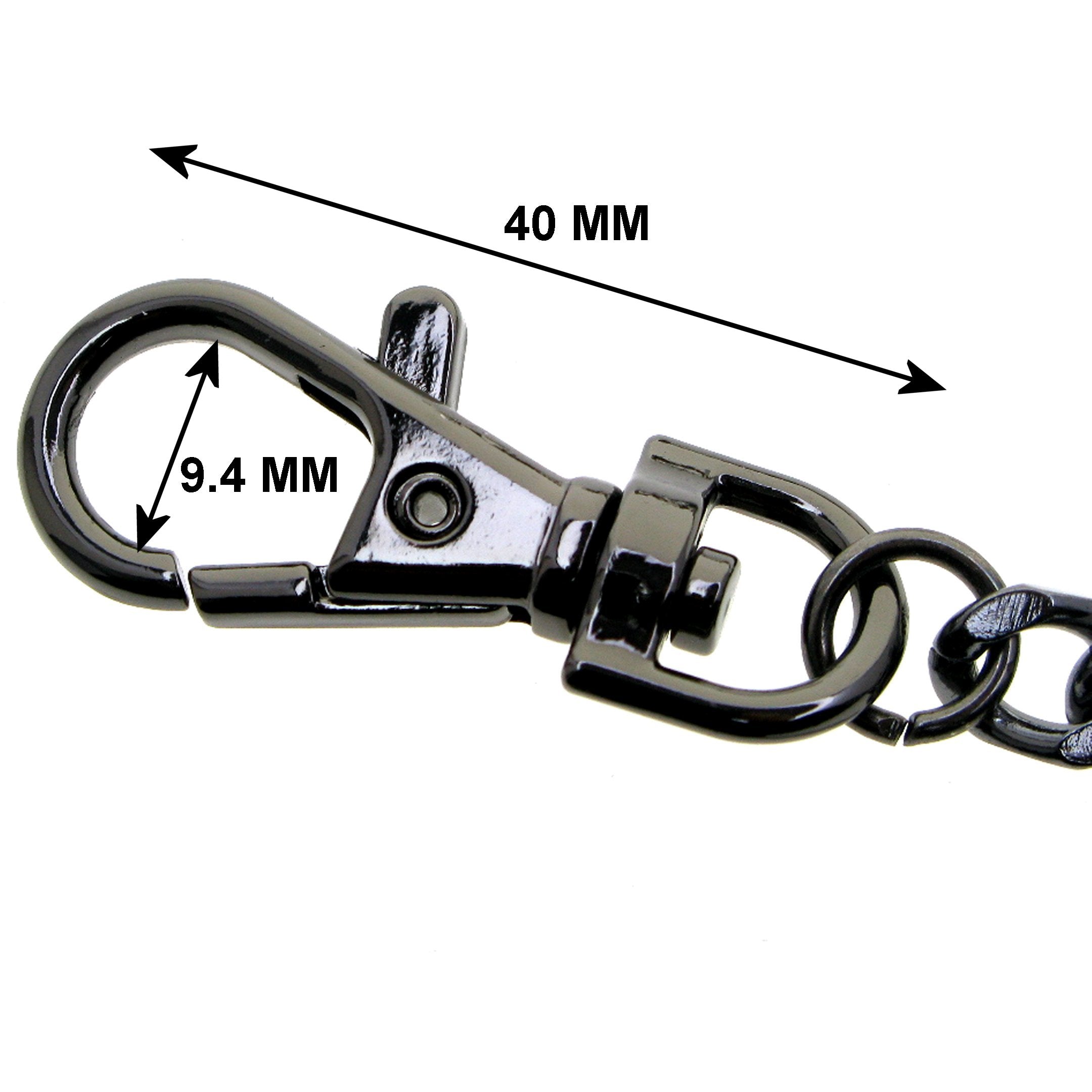 Pocket Watch Chain Albert Chain Gunmetal Black Color Heavy Metal 7 MM Thick Cuban Curb Link Chain with Swivel Lobster Clasp FC66