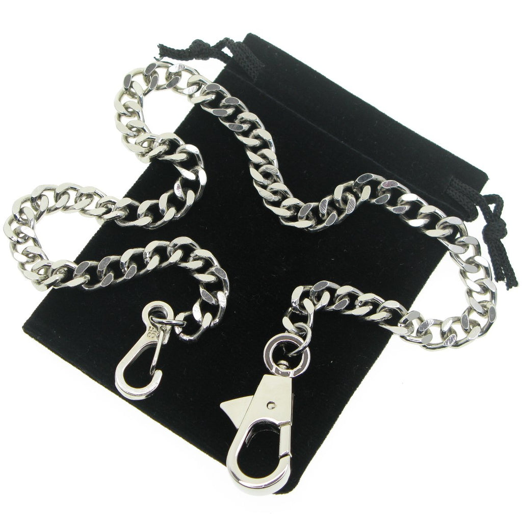 Silver Color Pocket Watch Chain with 7 MM Thick Curb Link Chain & Swivel Lobster Clasp FC67
