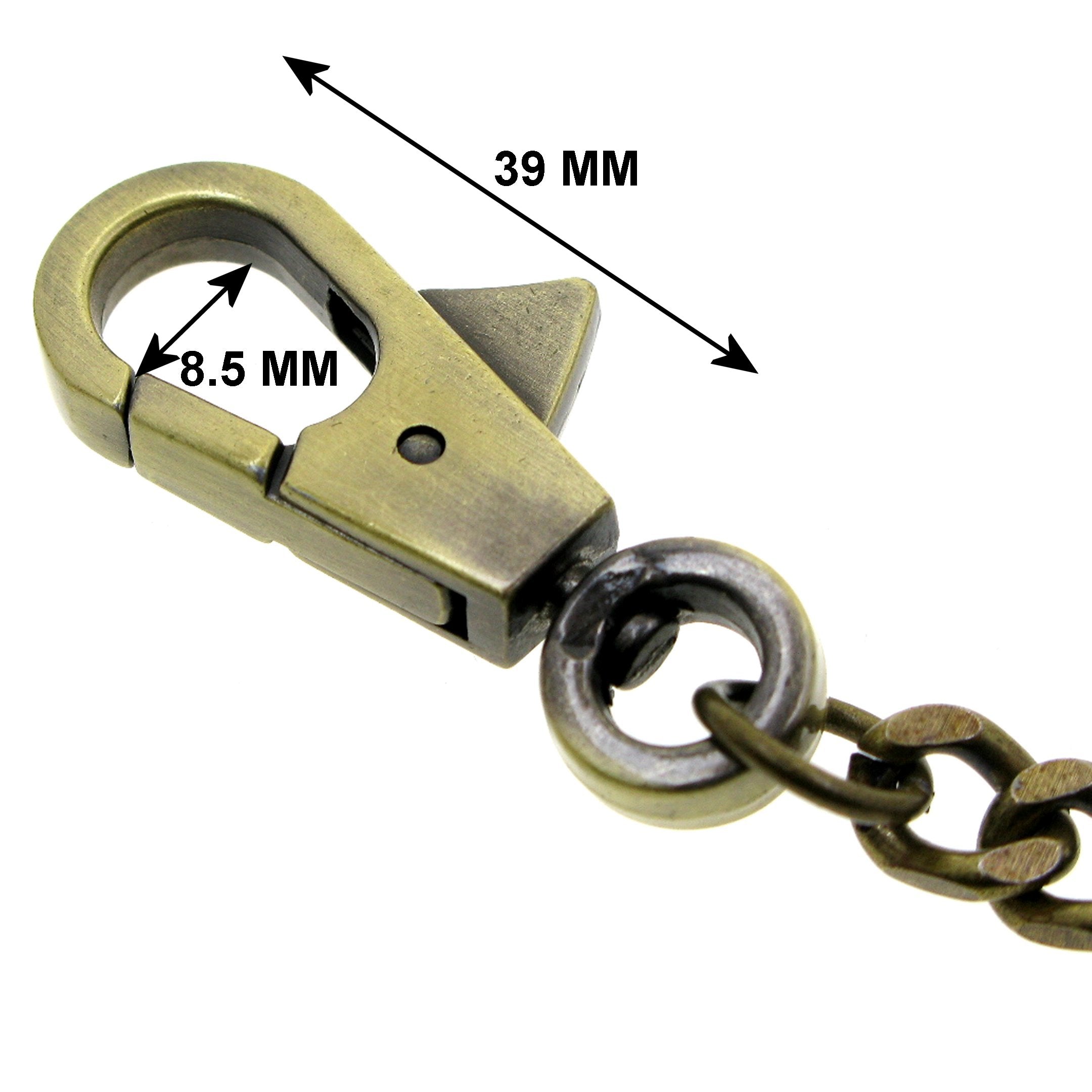 Bronze Pocket Watch Chain with Heavy 7 MM Cuban Chain & Swivel Lobster Clasp FC69