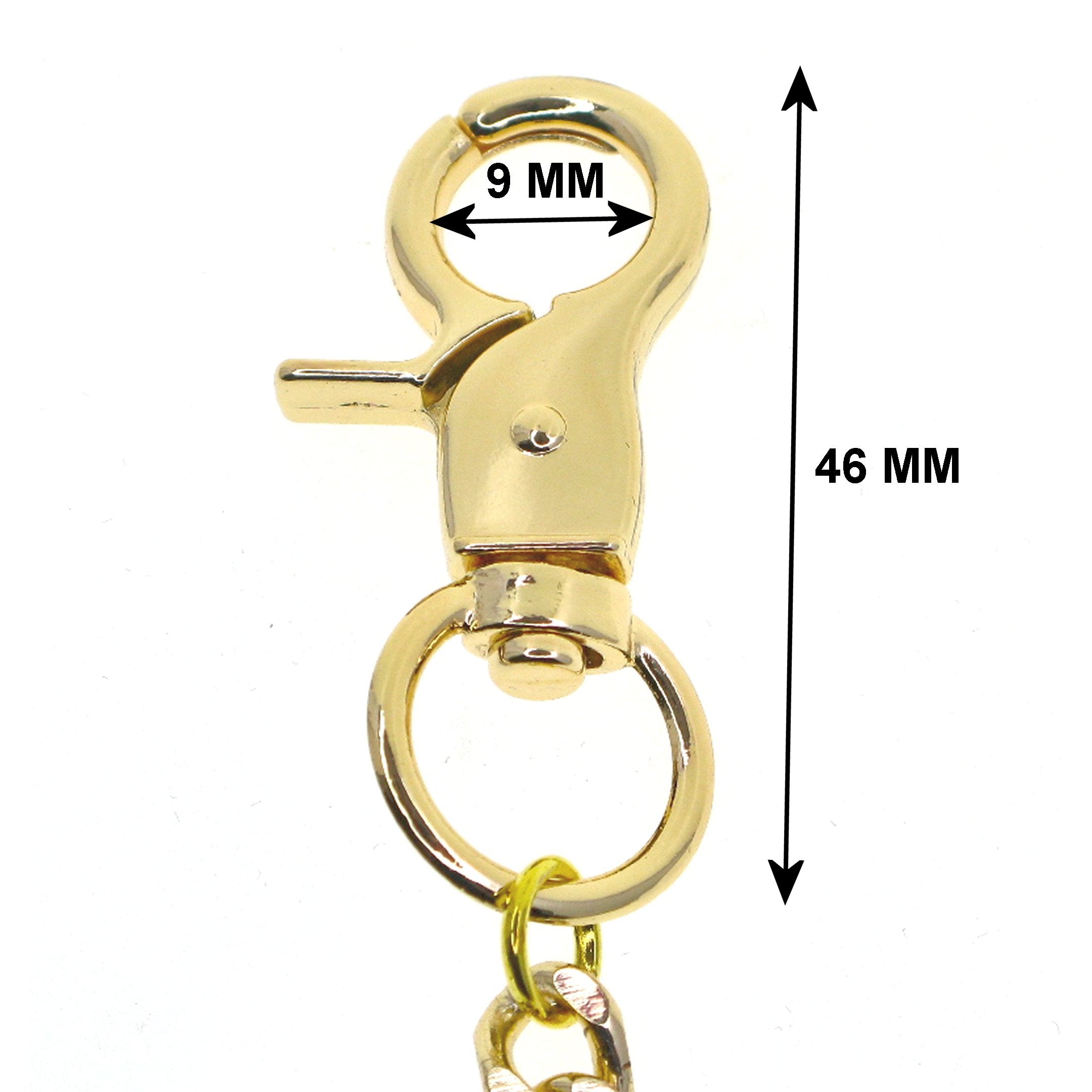 Gold Color Pocket Watch Chain with Heavy Curb Link Chain & Swivel Lobster Clasp FC70