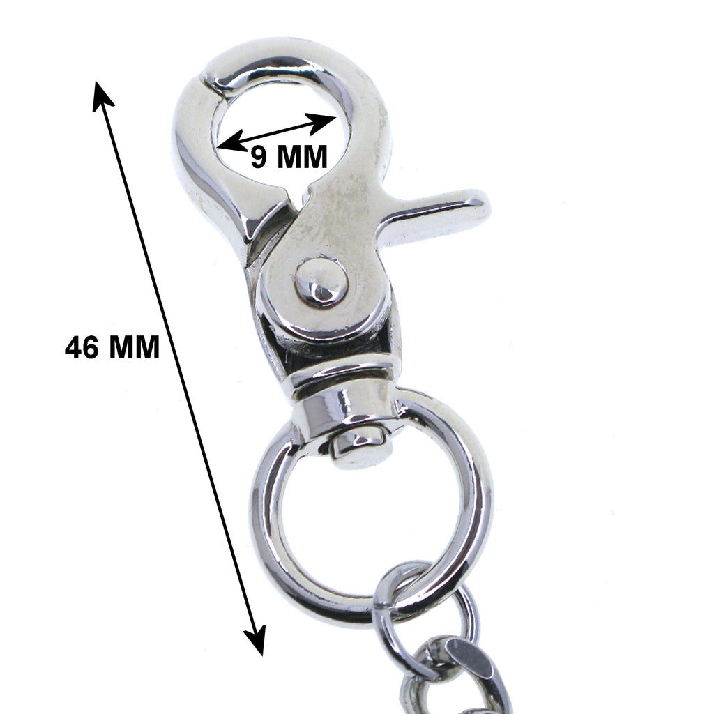 Silver Color Pocket Watch Chain with Heavy 7 MM Cuban Chain & Swivel Lobster Clasp FC71