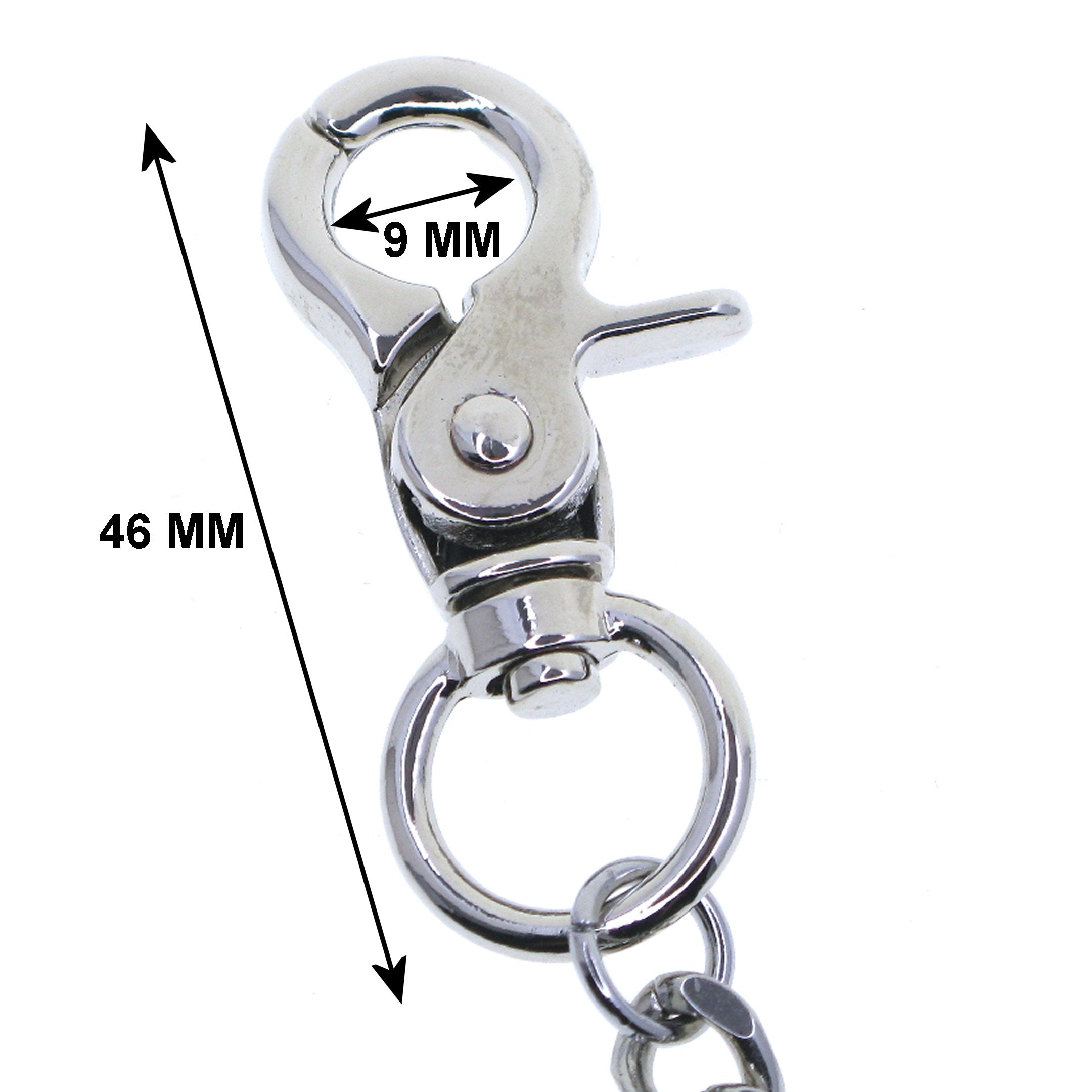 Silver Color Pocket Watch Chain with Heavy 7 MM Cuban Chain & Swivel Lobster Clasp FC71