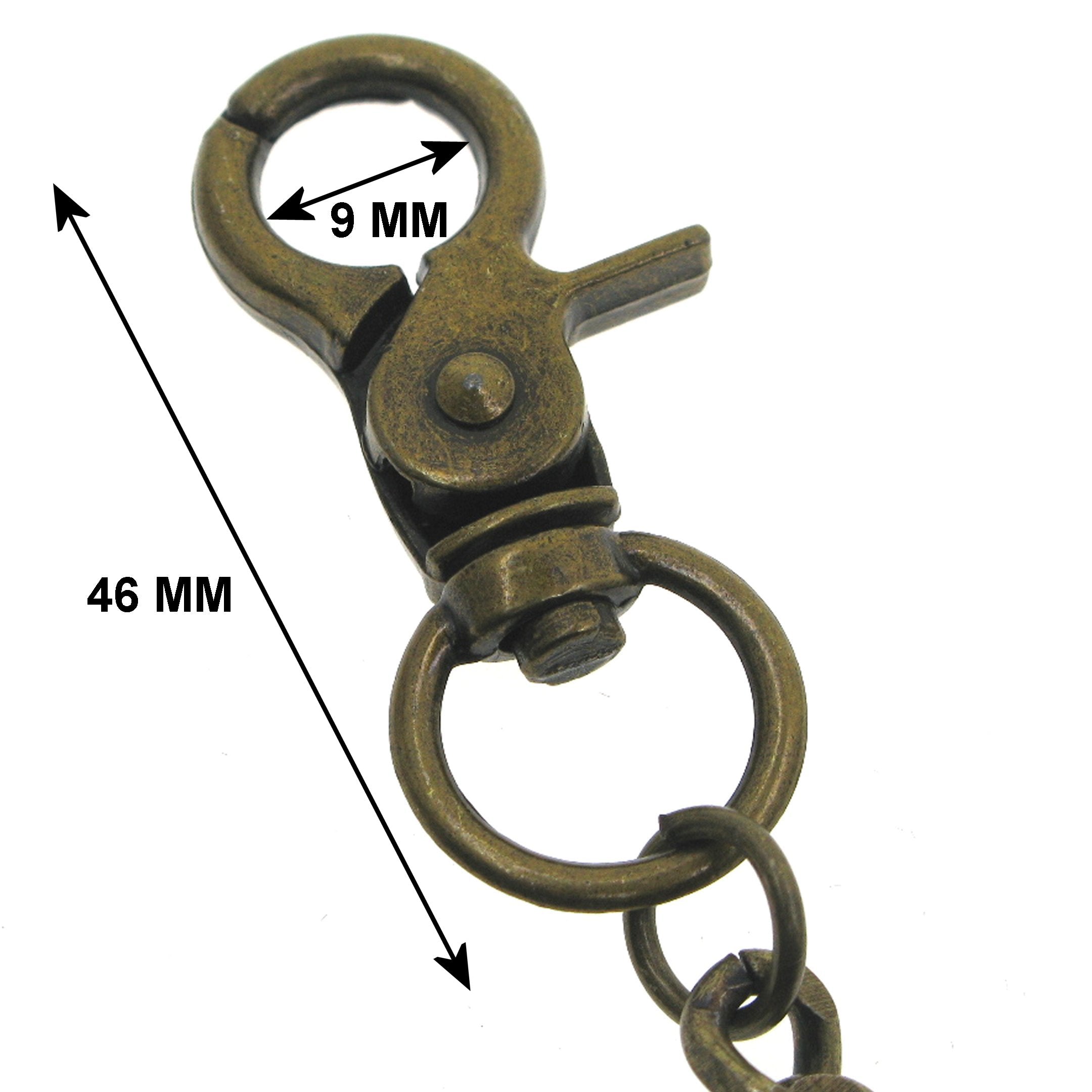 Bronze Pocket Watch Chain with 7 MM Thick Cuban Curb Link Chain & Swivel Lobster Clasp FC73