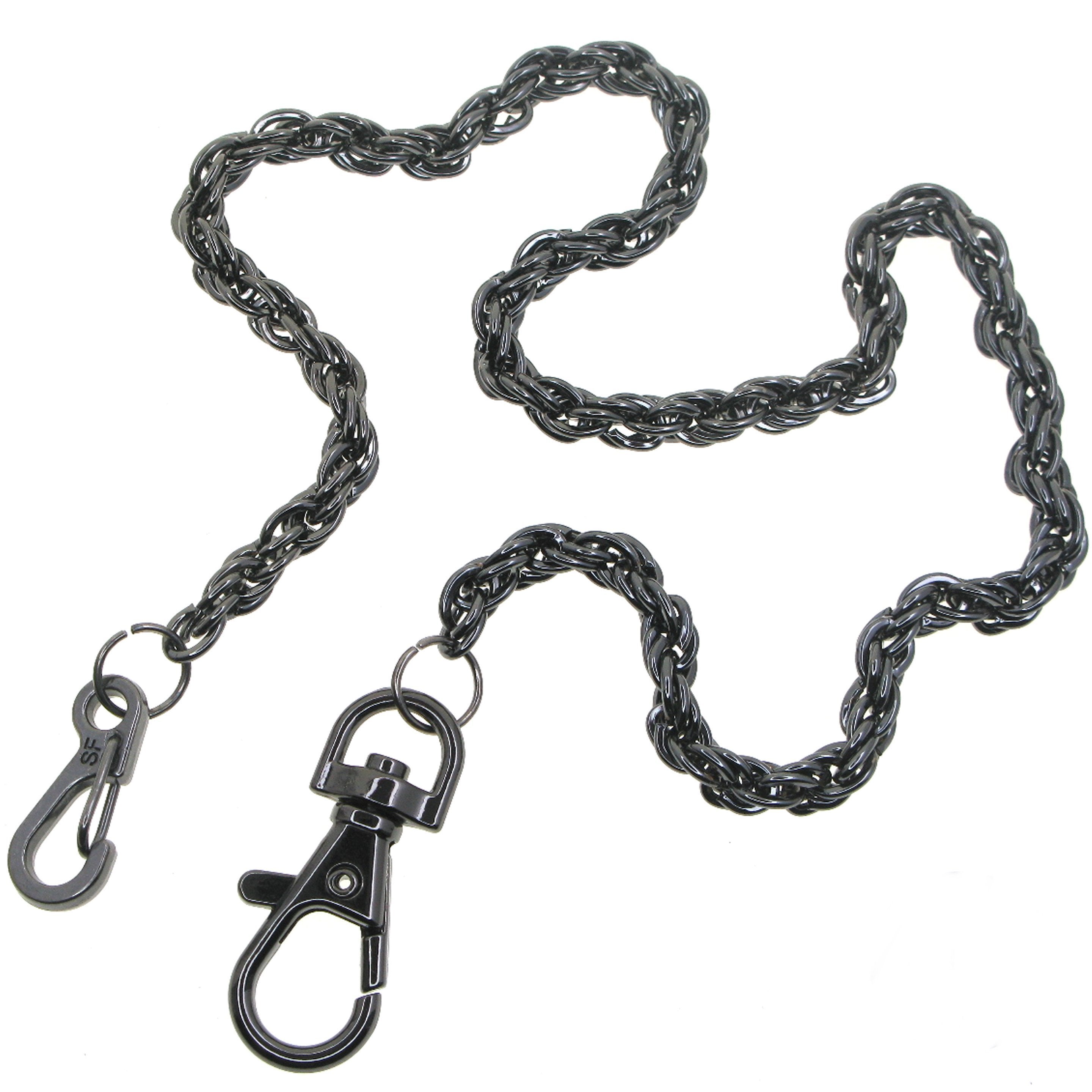 Black Color Heavy Rope Chain with Swivel Lobster Clasp