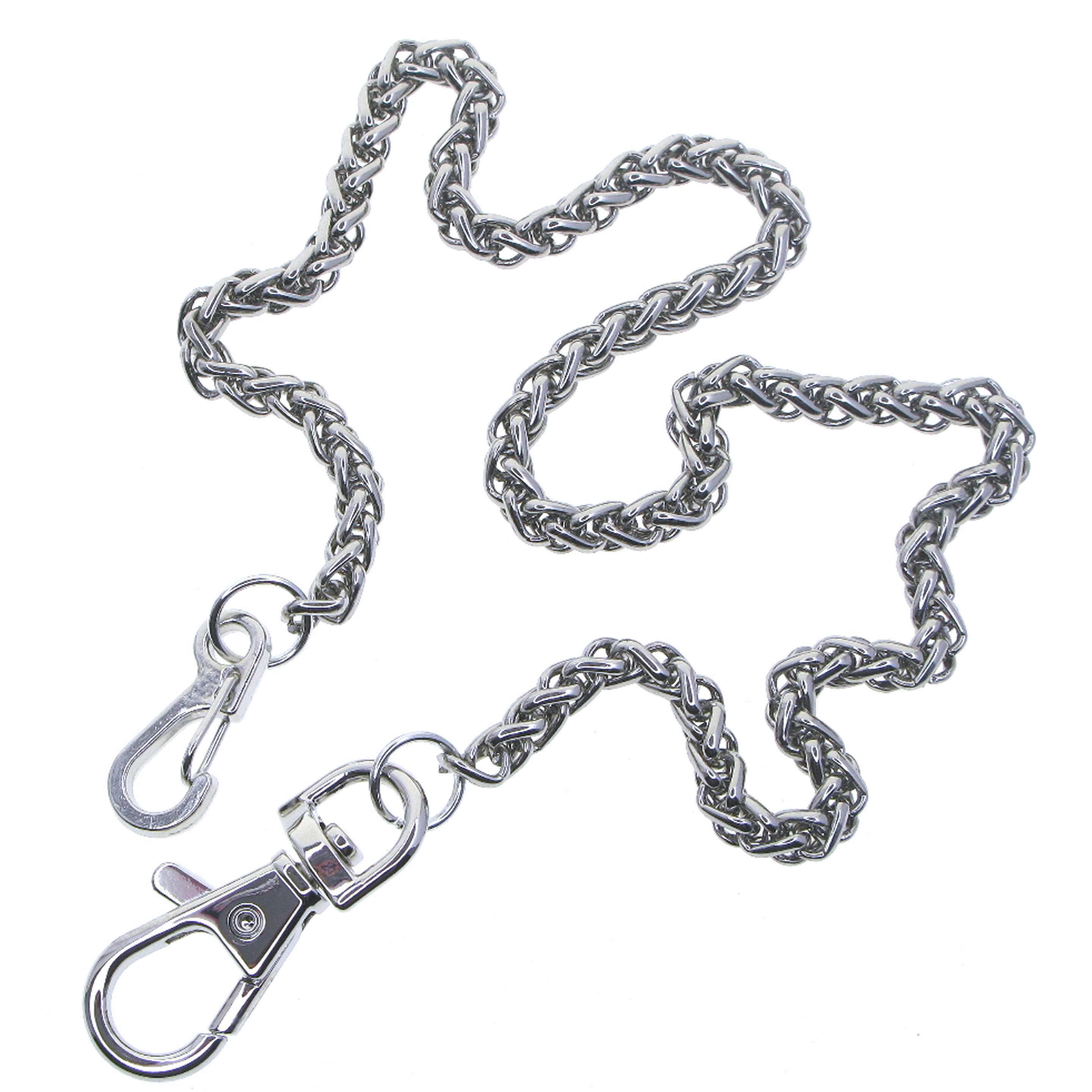 Silver Heavy Spiga Wheat Chain with Swivel Lobster Clasp