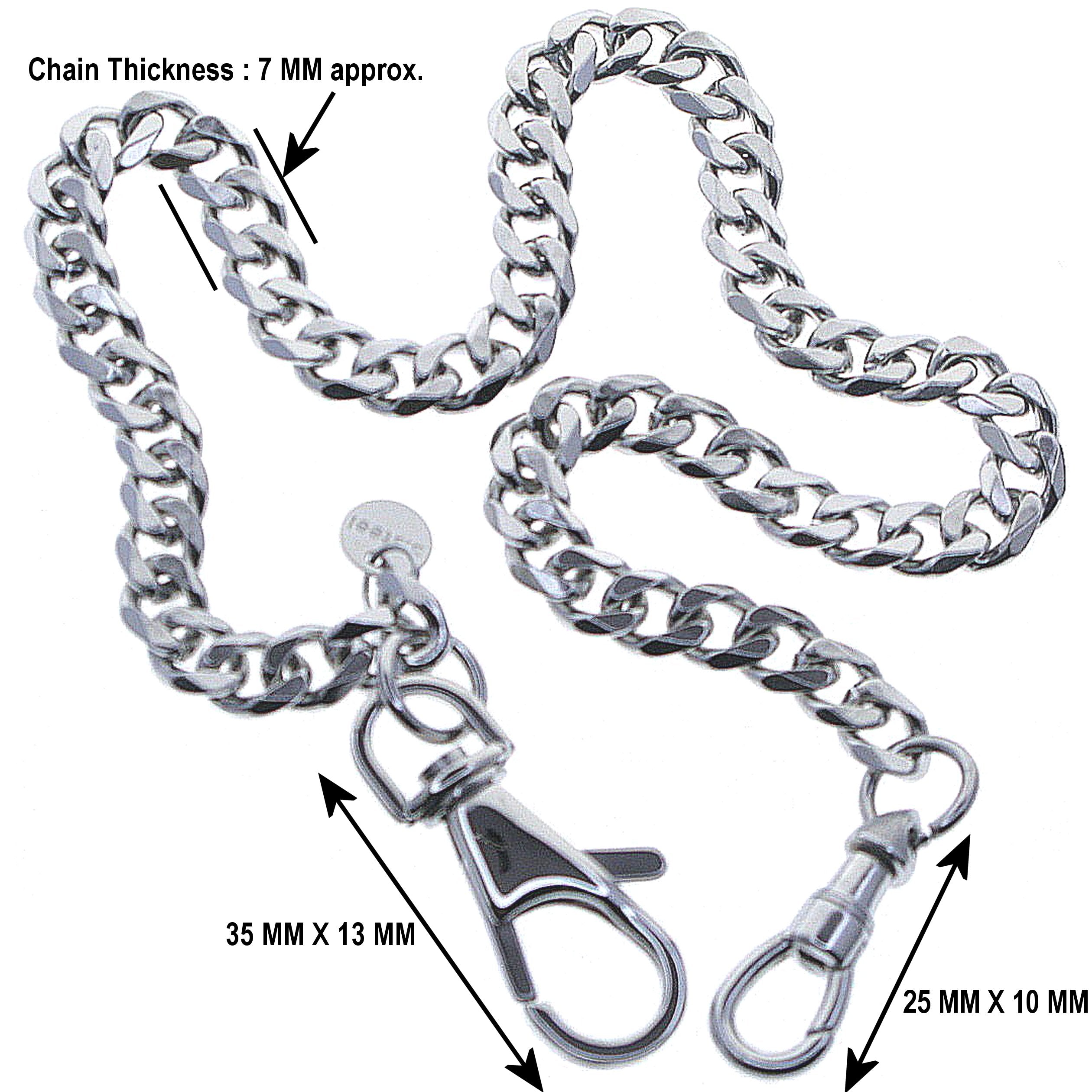 Stainless Steel Pocket Watch Chain with Steel Swivel Lobster Clasp FCS84