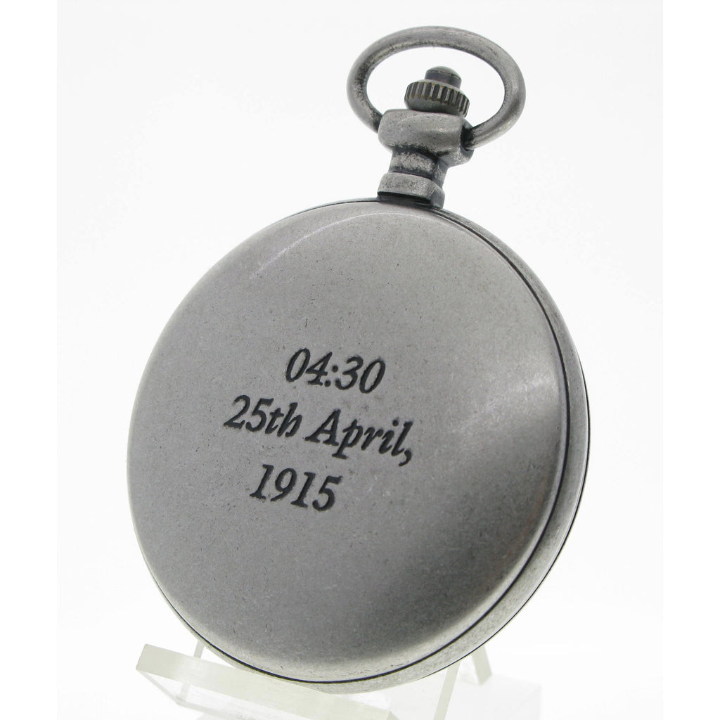 Silver Pocket Watch with Gallipoli Landing Time case back