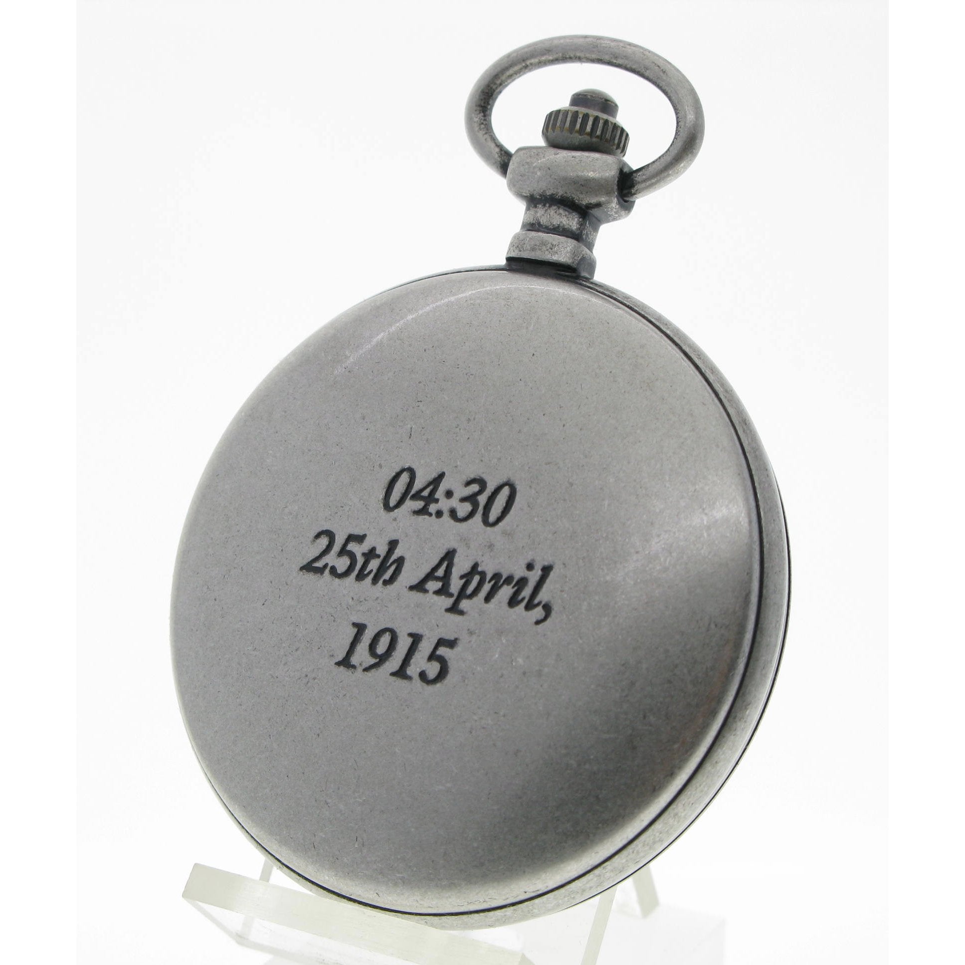 Silver Pocket Watch with Gallipoli Landing Time case back