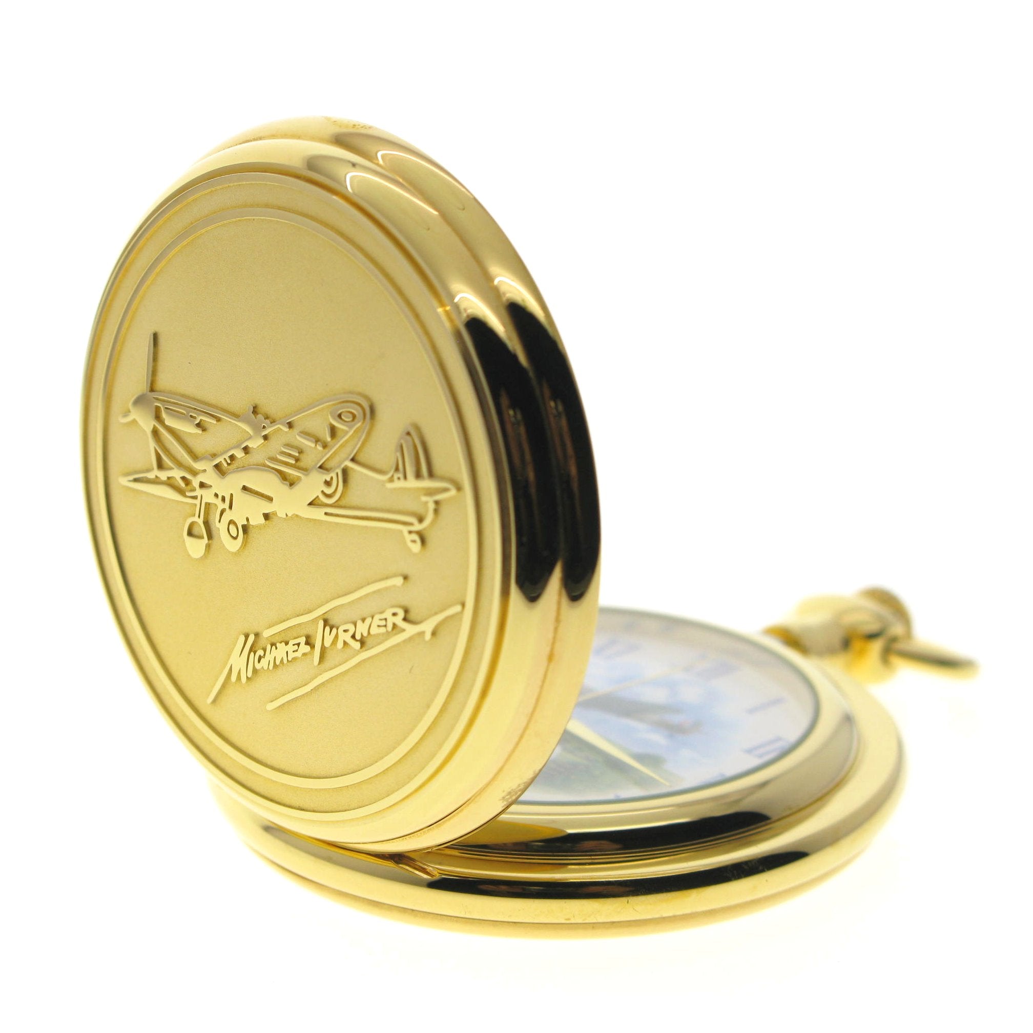 Lancaster Bomber Gold Pocket Watch