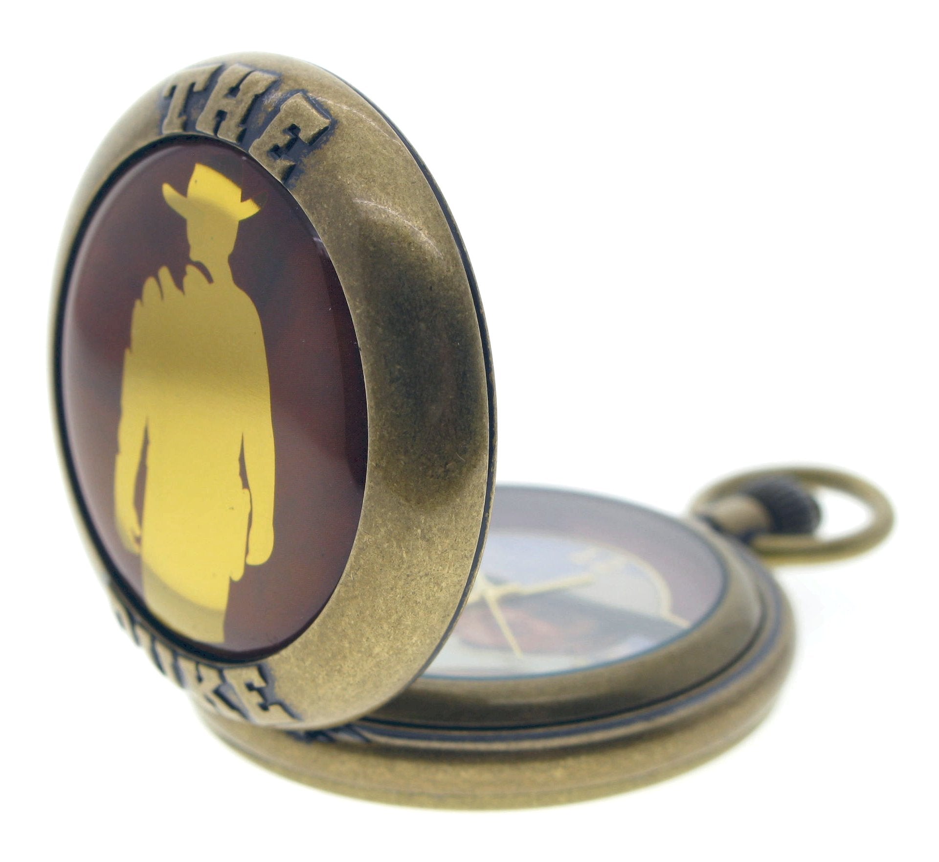 Vintage Pocket Watch JOHN WAYNE The Duke Memorial Men Watch with Fob Chain C71