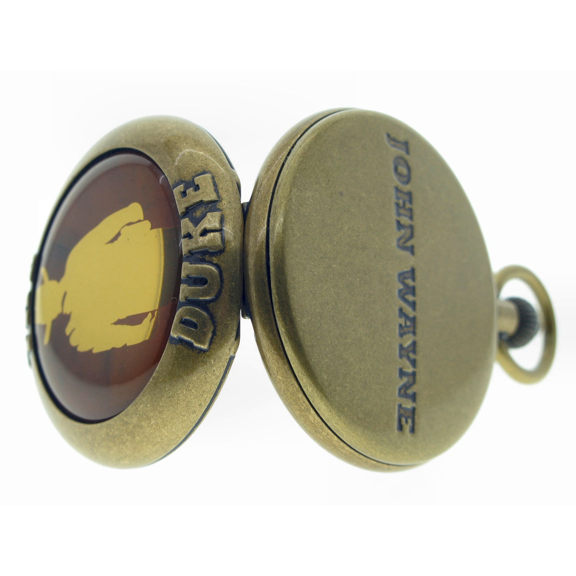 Vintage Pocket Watch JOHN WAYNE The Duke Memorial Men Watch with Fob Chain C71