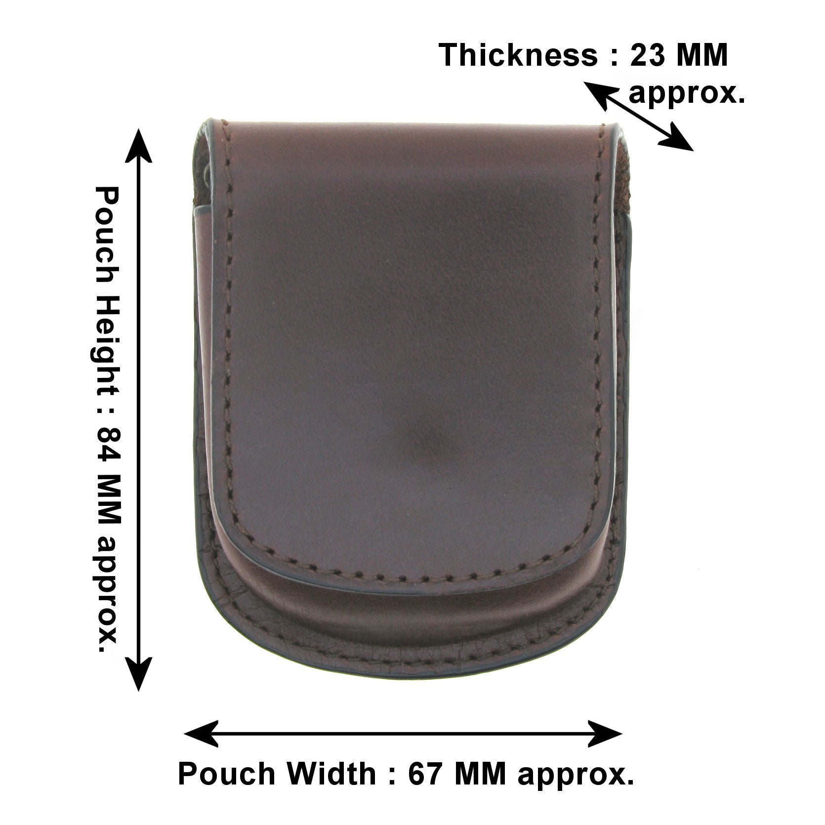 Pocket Watch Genuine Leather Pouch with  detail size and dimension