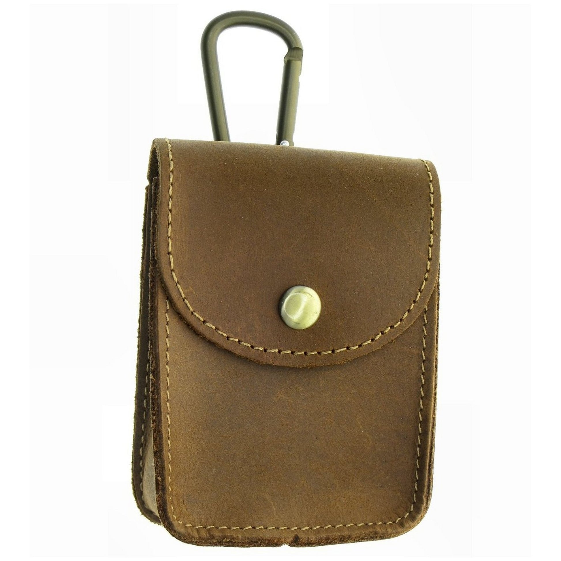 Pocket Watch Holder Genuine Leather Case 80mm Light Brown Color LP04