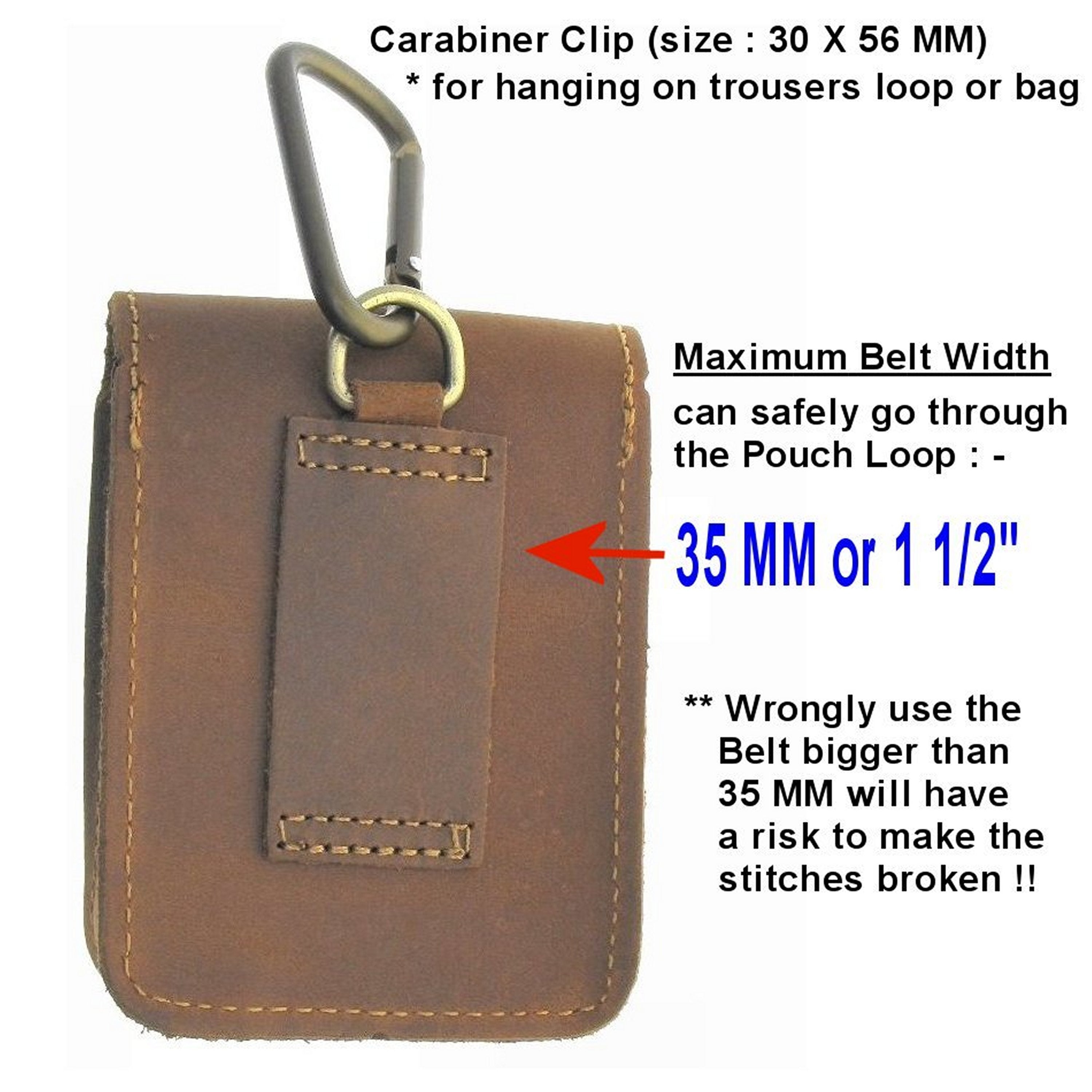 Pocket Watch Holder Genuine Leather Case XL Size Light Brown Color LP04