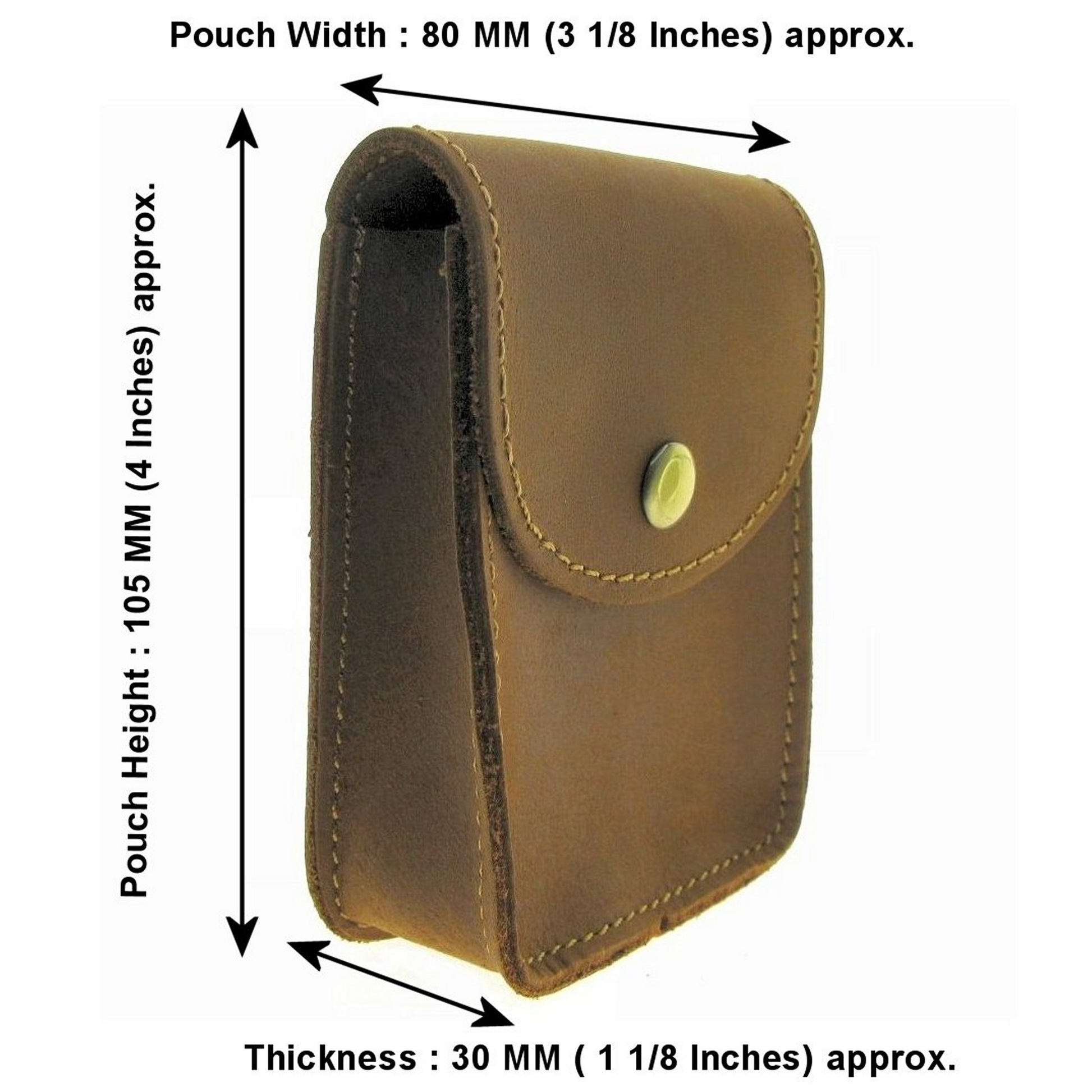 Pocket Watch Holder Genuine Leather Case 80mm Light Brown Color LP04