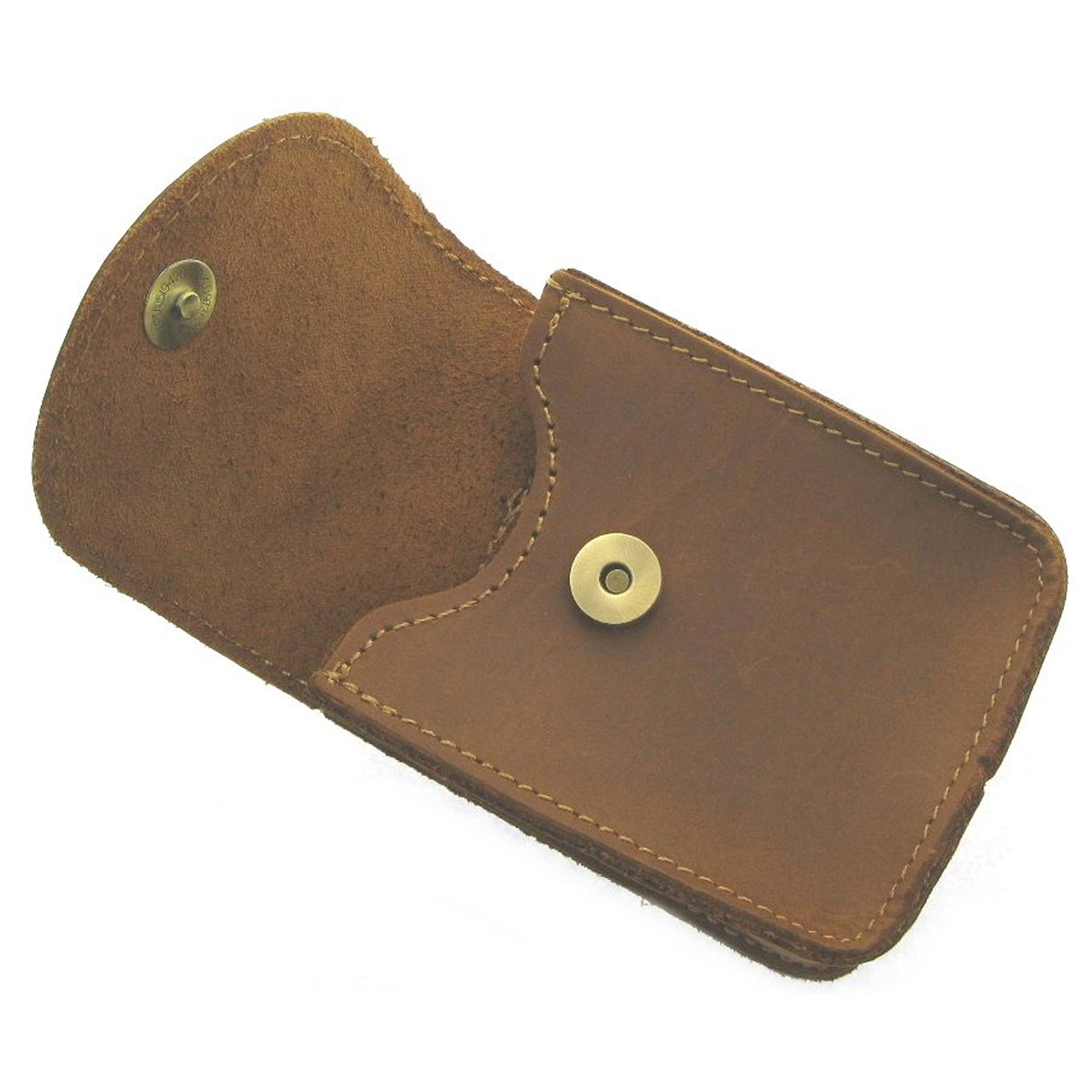 Pocket Watch Holder Genuine Leather Case 80mm Light Brown Color LP04