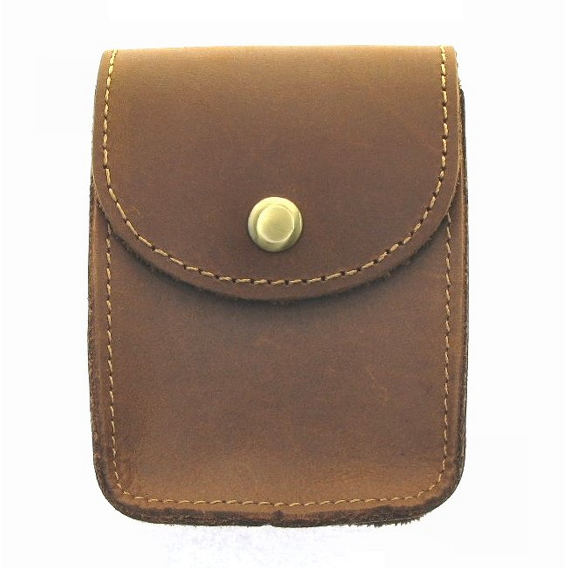 Pocket Watch Holder Genuine Leather Case 80mm Light Brown Color LP04