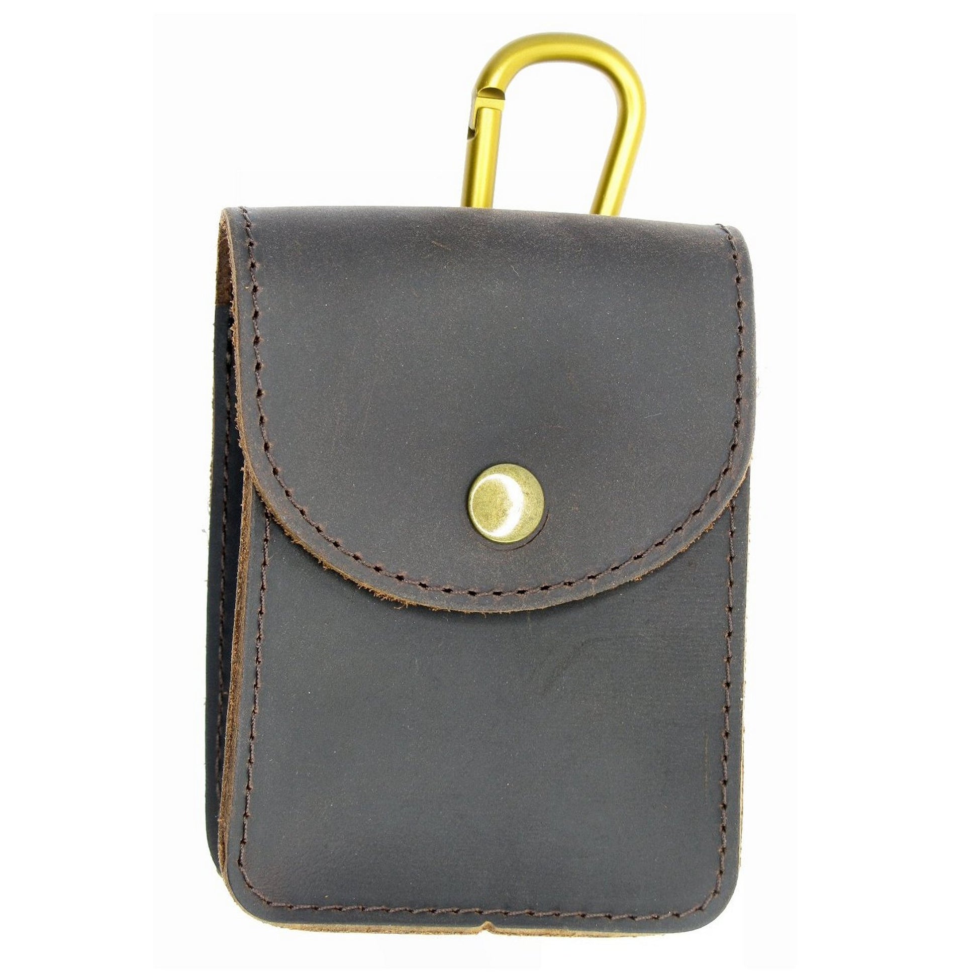 Genuine Leather Pouch Extra Large Size Pocket Watch Holder Dark Brown Color LP05